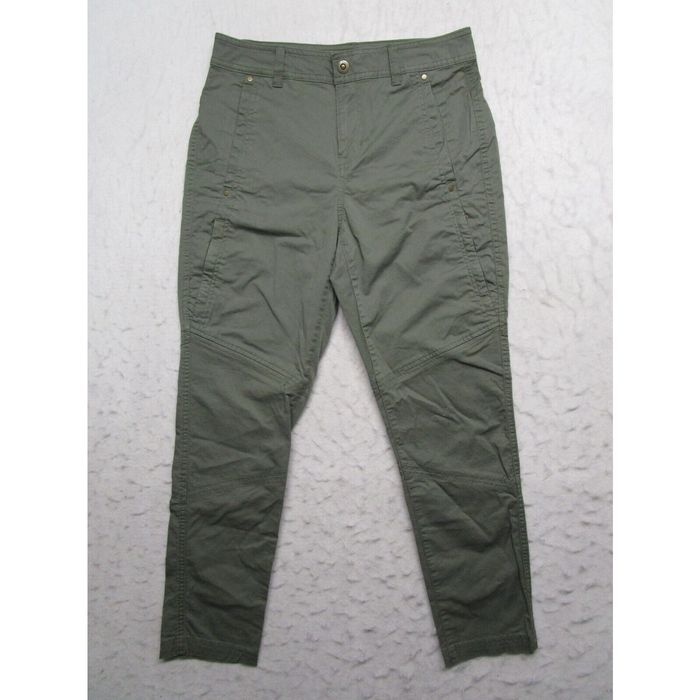 Eddie Bauer Eddie Bauer Cargo Pants Womens 2 Green Zipper Pockets