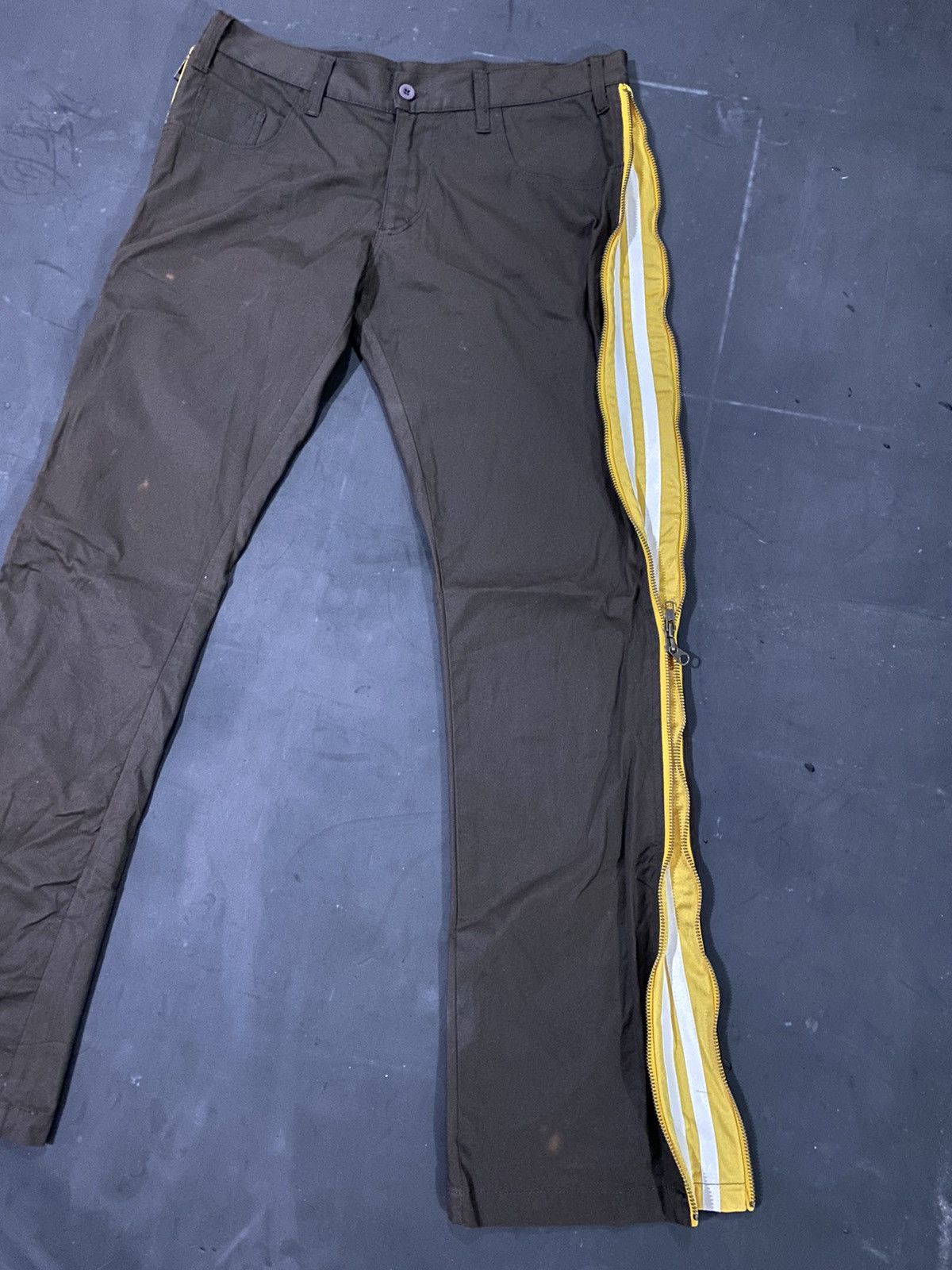 20471120 🖤BLACKDAY🖤Dragon Thunder Full Zip Pants Flared Brown Size US 31 - 4 Thumbnail