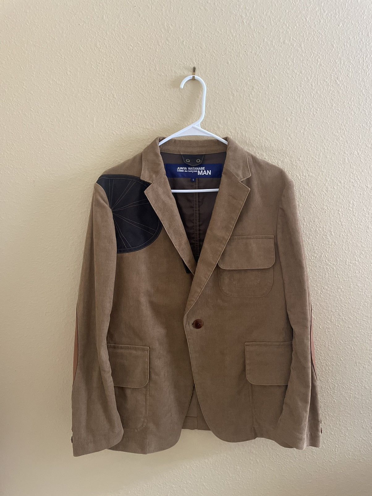image of Comme Des Garcons x Junya Watanabe Ad2009 Corduroy Elbow Patch Jacket in Brown, Men's (Size Small)