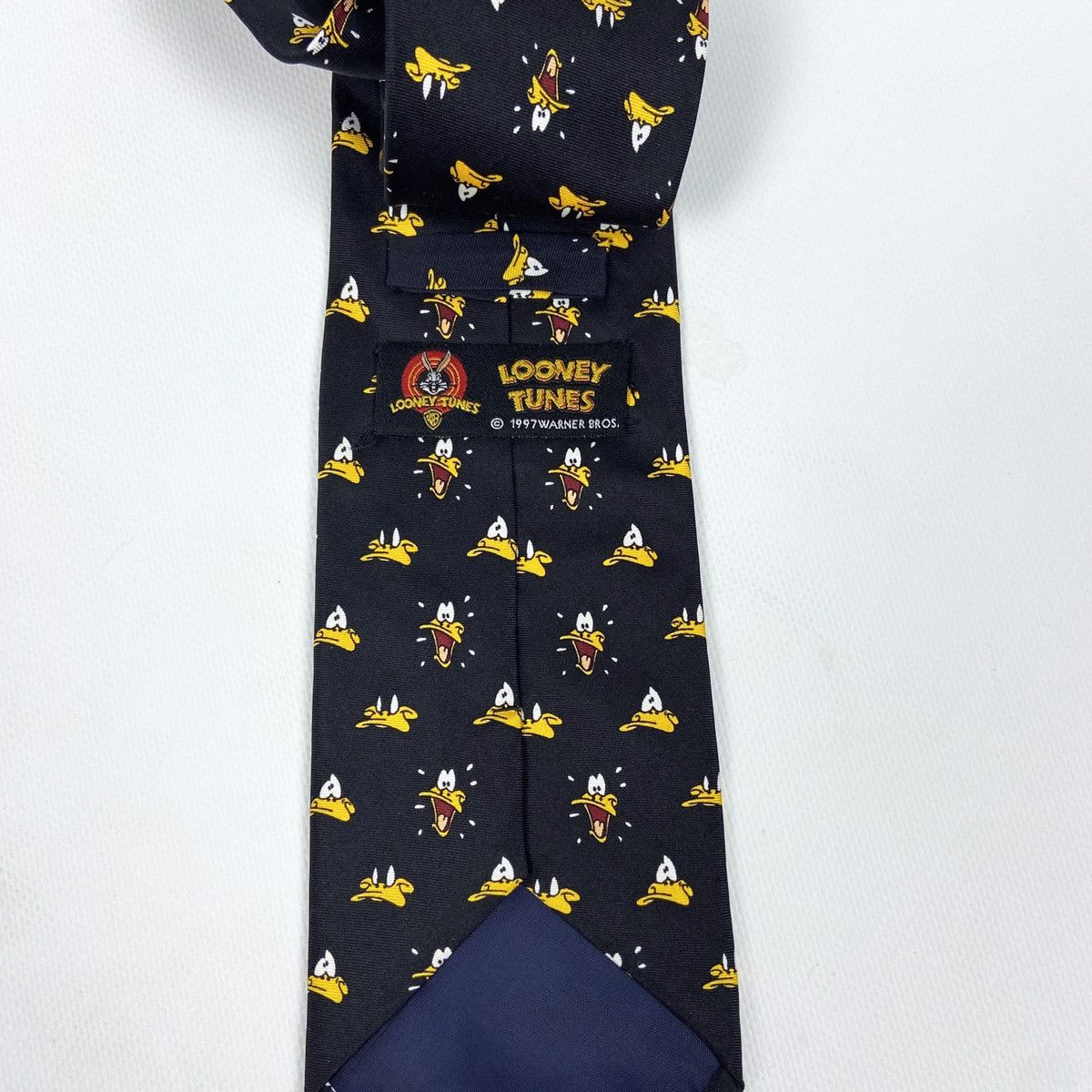 Vintage Vintage 90s Looney Tunes Silk tie Duffy Duck monogram humor Size ONE SIZE - 3 Thumbnail