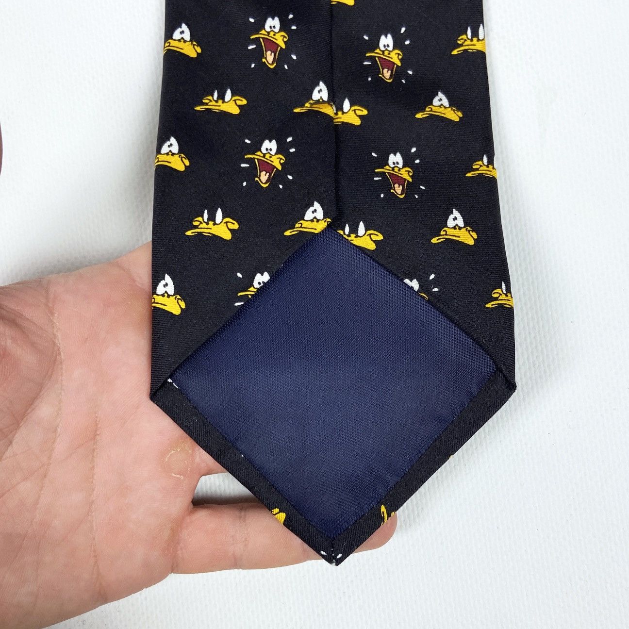 Vintage Vintage 90s Looney Tunes Silk tie Duffy Duck monogram humor Size ONE SIZE - 4 Thumbnail