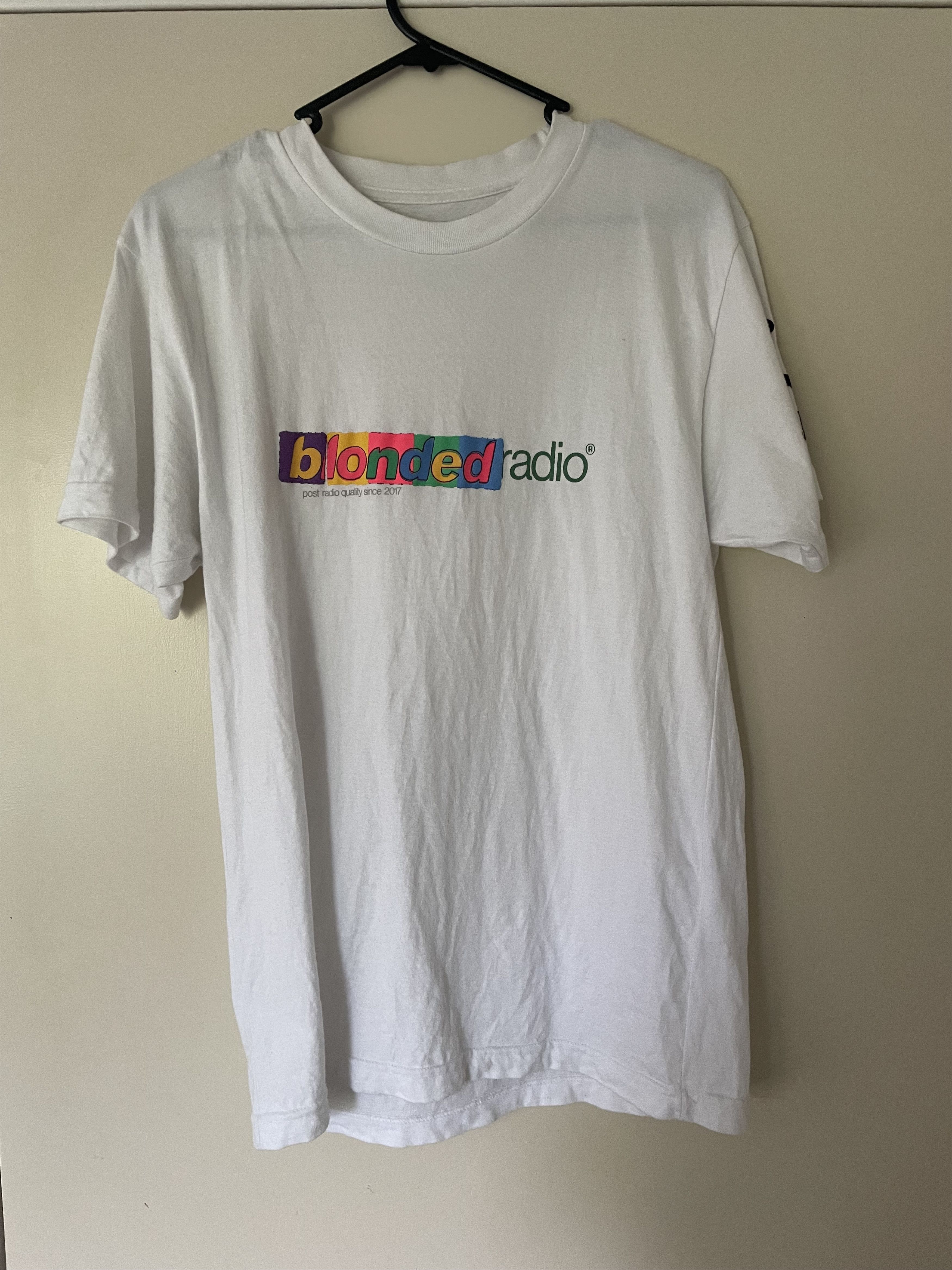 frank ocean blonded radio Tシャツ Sサイズ Frank Ocean Blonded Radio New Classic Logo T-shirt White/LSD