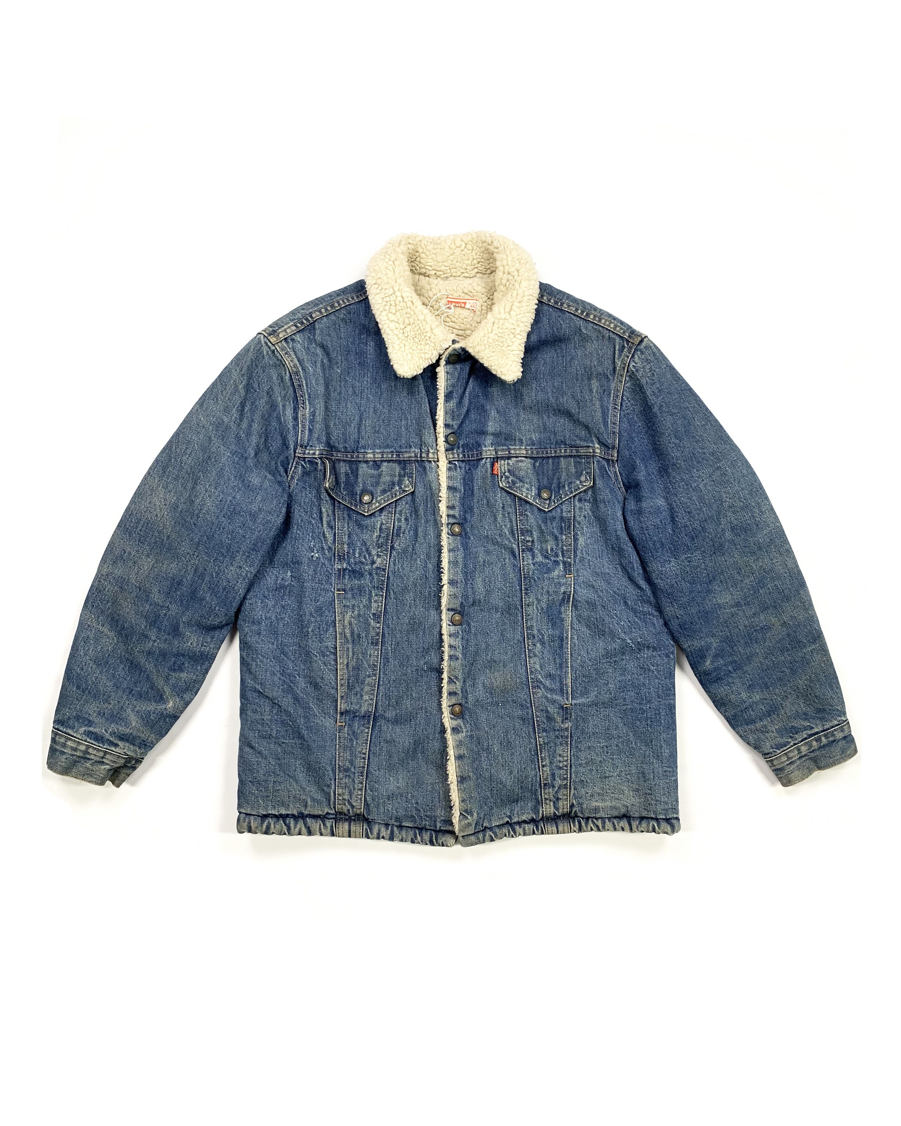 image of Levis x Vintage 70's Fur / "sherpa" Lined Denim Jean Jacket in Indigo, Men's (Size XL)