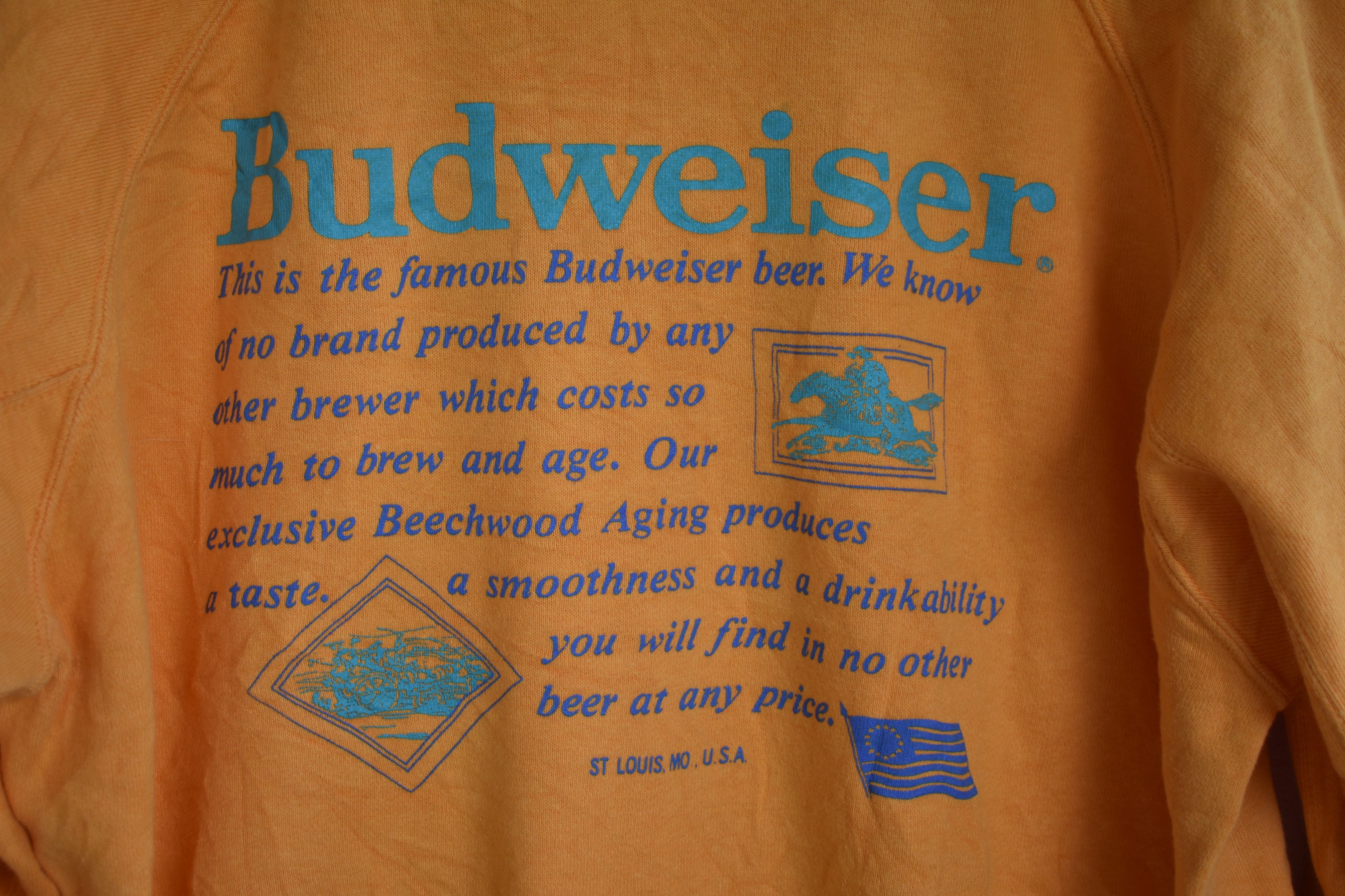 Budweiser × Vintage Vintage Budweiser Crewneck Sweatshirt Spellout Size US M / EU 48-50 / 2 - 5 Thumbnail