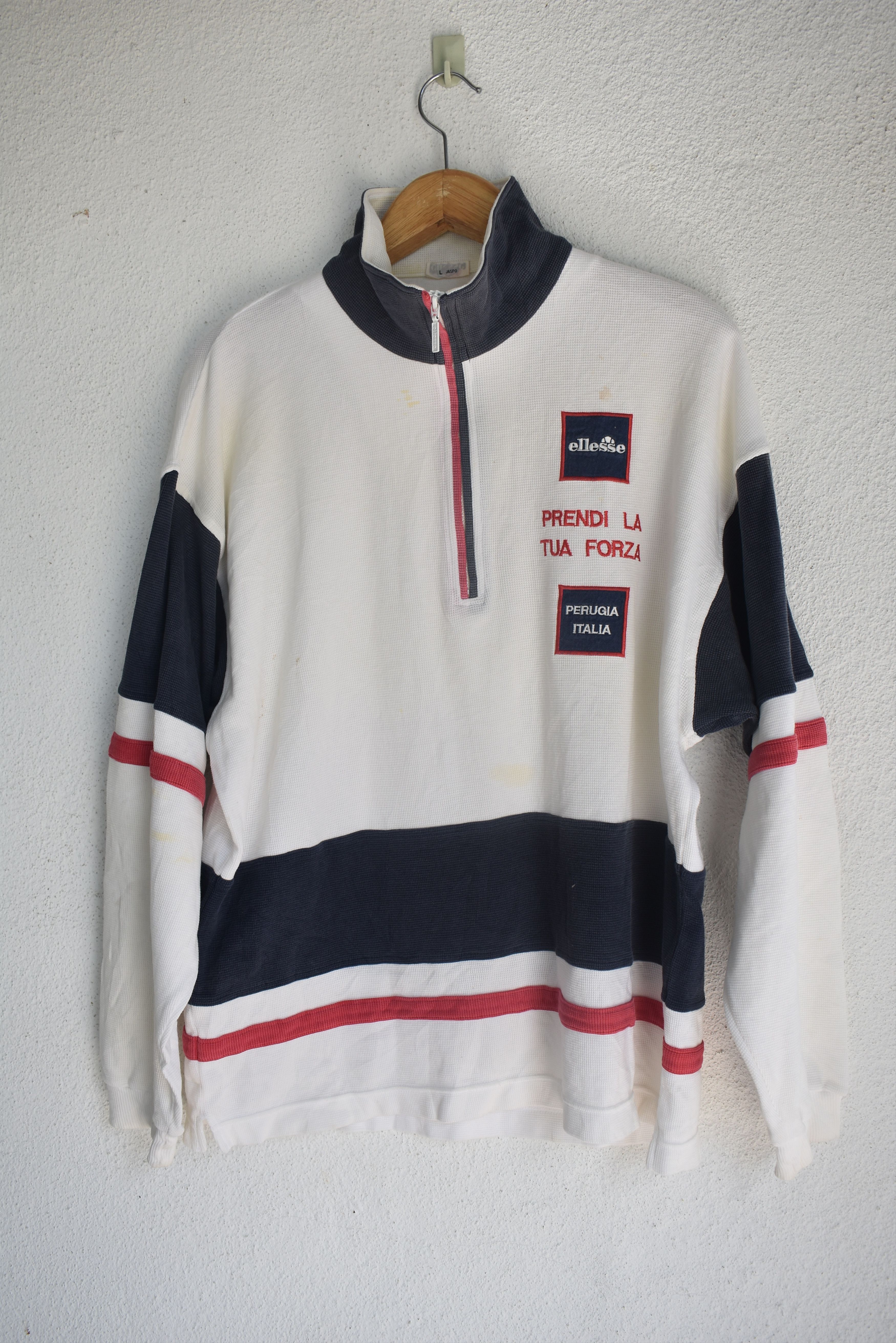Ellesse × Vintage Vintage Ellesse Perugia Italia Dal Stripe Nice Sweatshirt Size US L / EU 52-54 / 3 - 1 Thumbnail