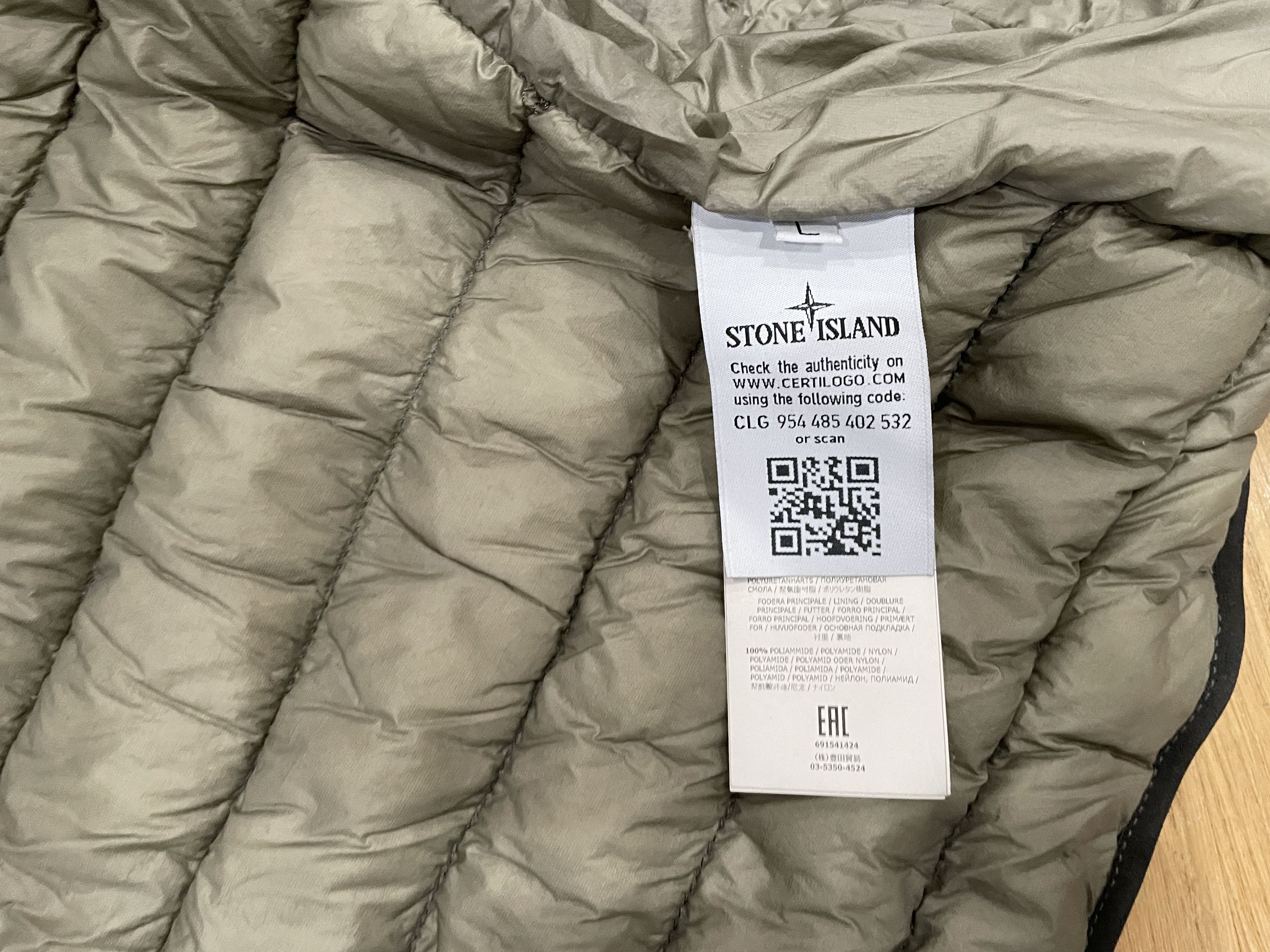 Stone Island Stone Island Down Filled Garment Dyed Olive Jacket Size US L / EU 52-54 / 3 - 3 Thumbnail