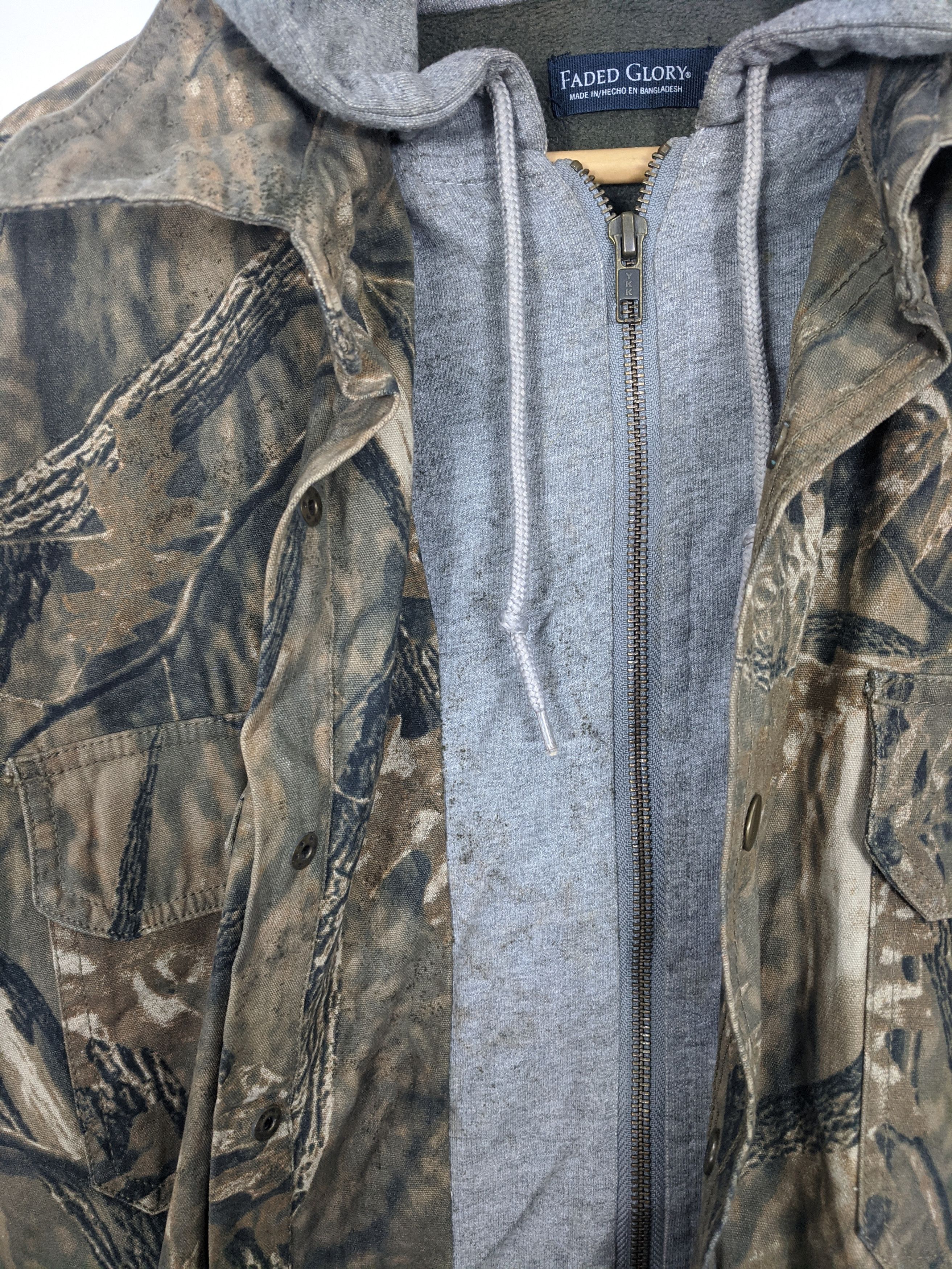 Faded Glory × Vintage Vintage Faded Glory Blank Forest Camo Hoodie Jumper Size US XL / EU 56 / 4 - 9 Thumbnail