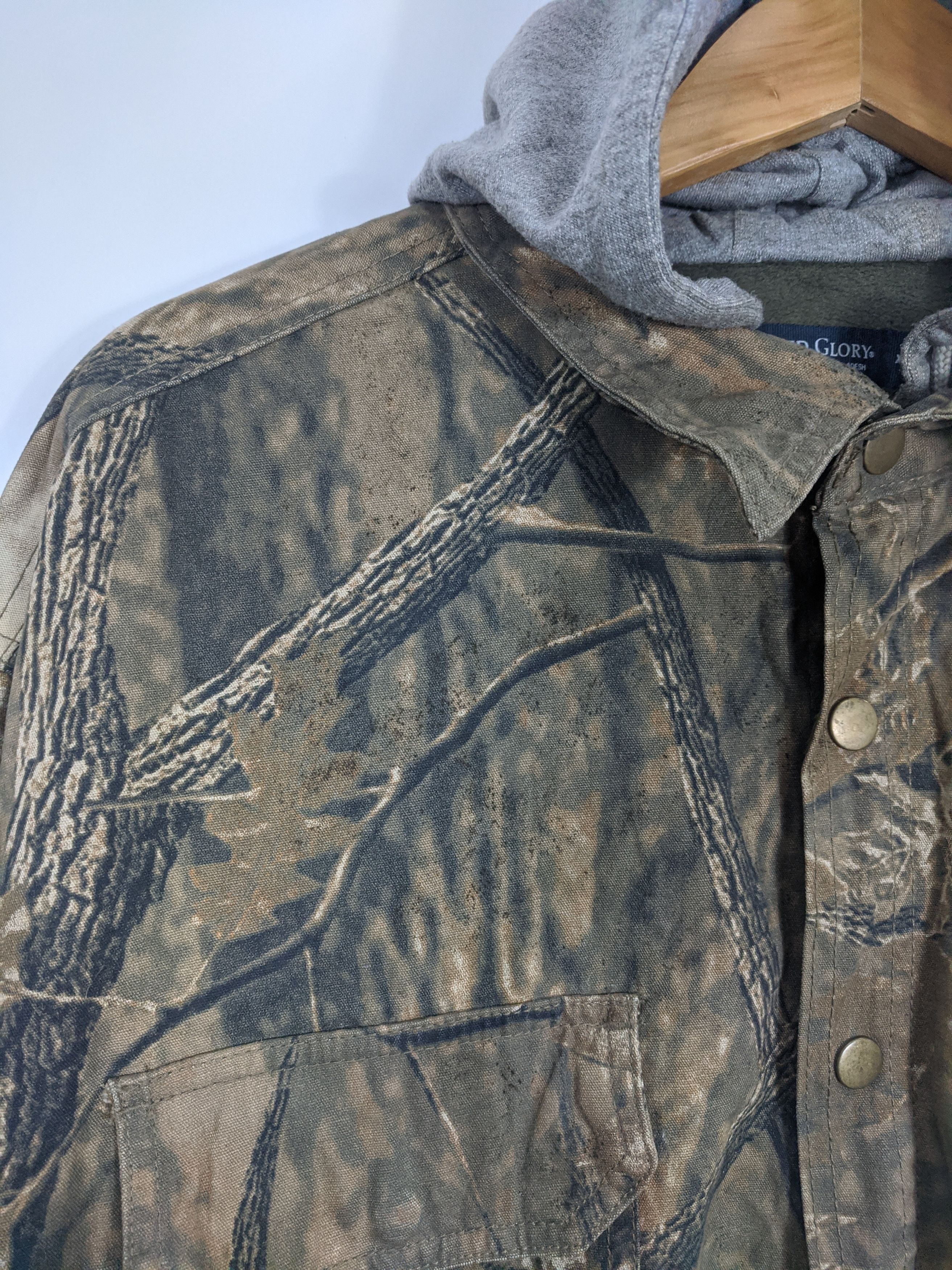 Faded Glory × Vintage Vintage Faded Glory Blank Forest Camo Hoodie Jumper Size US XL / EU 56 / 4 - 5 Thumbnail