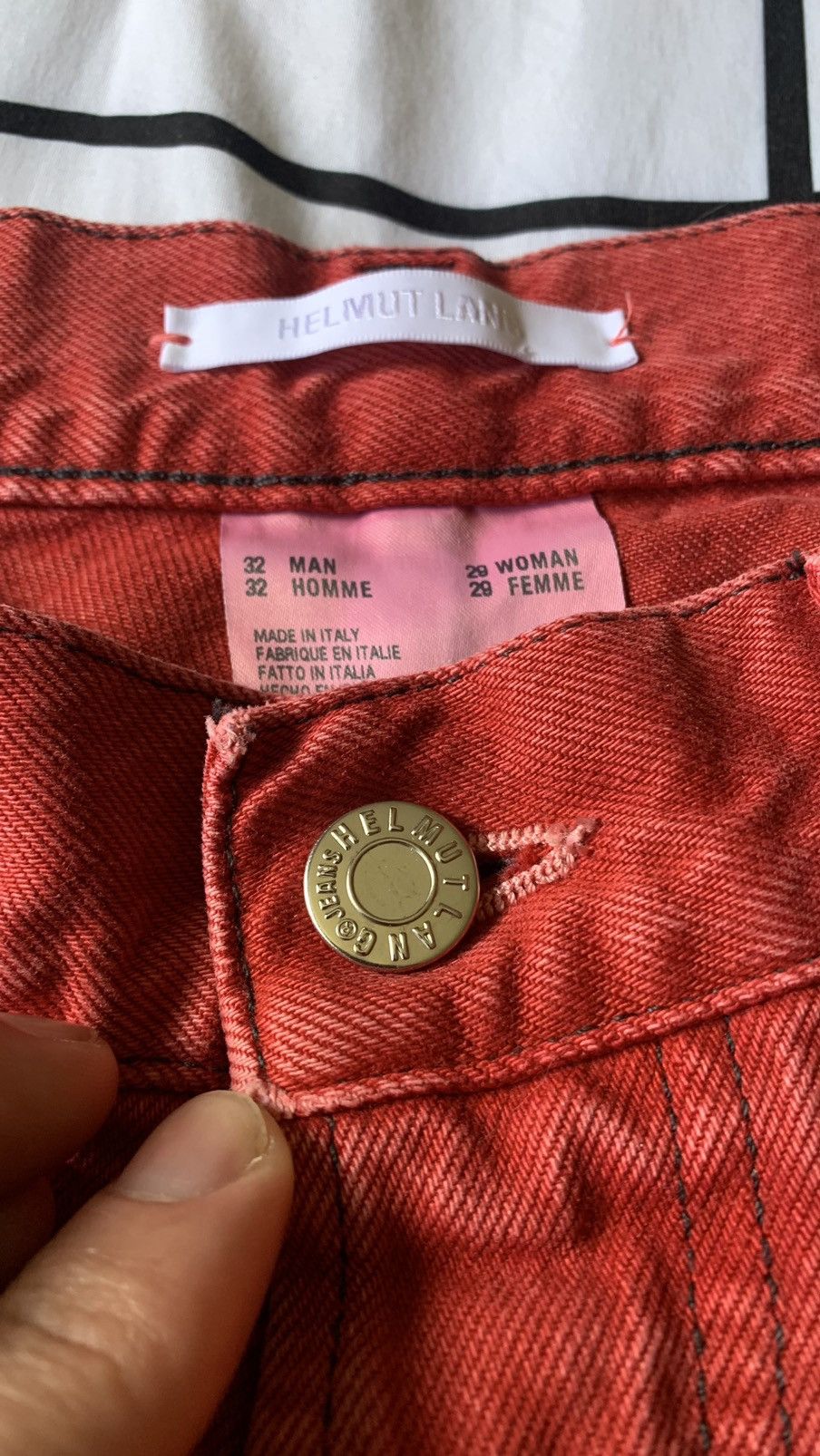 Helmut Lang Helmut Lang Red Dyed Masc Jeans Size US 32 / EU 48 - 6 Thumbnail