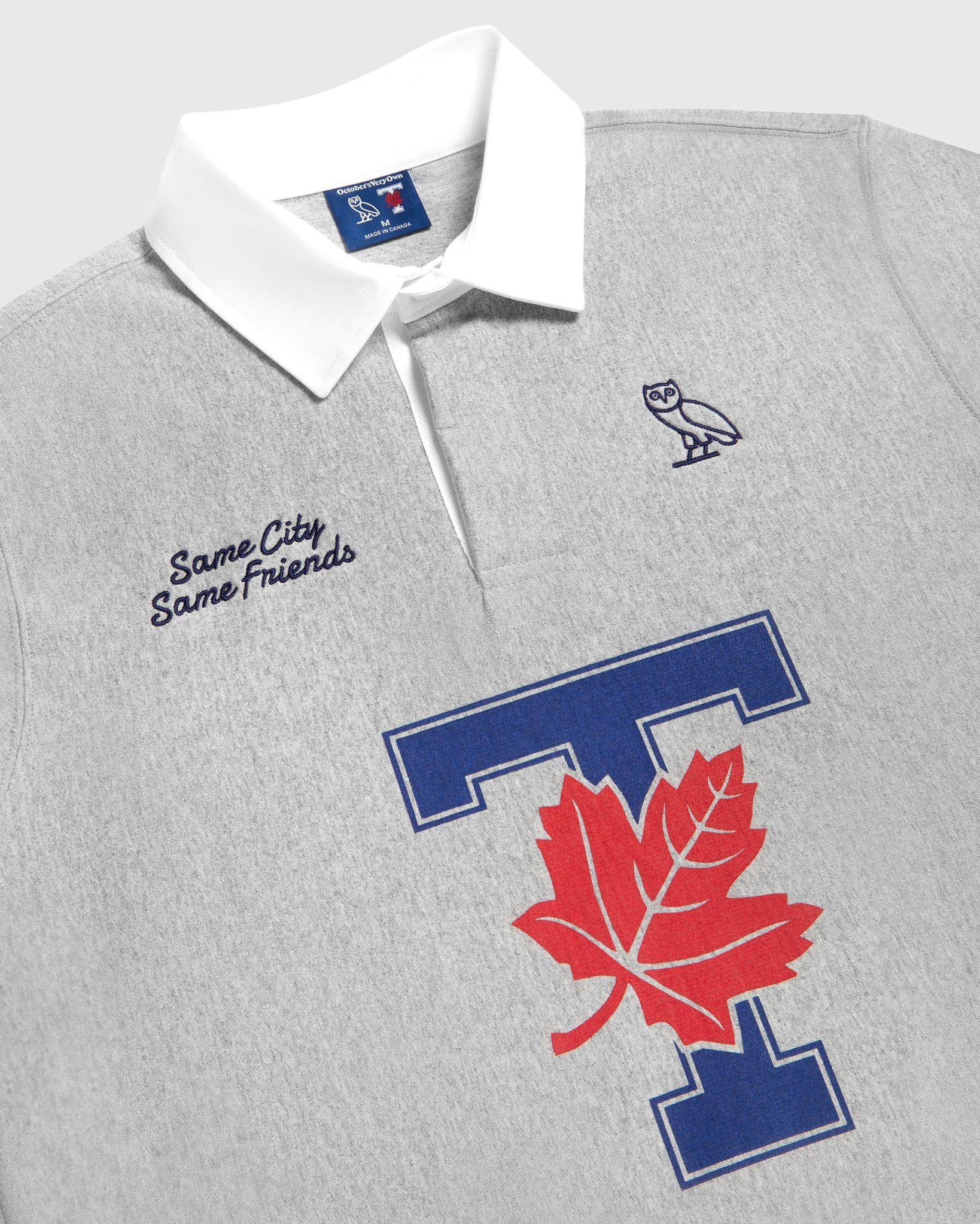 Drake OVO X UofT Rugby Polo - Heather Grey Size US XXL / EU 58 / 5 - 6 Thumbnail