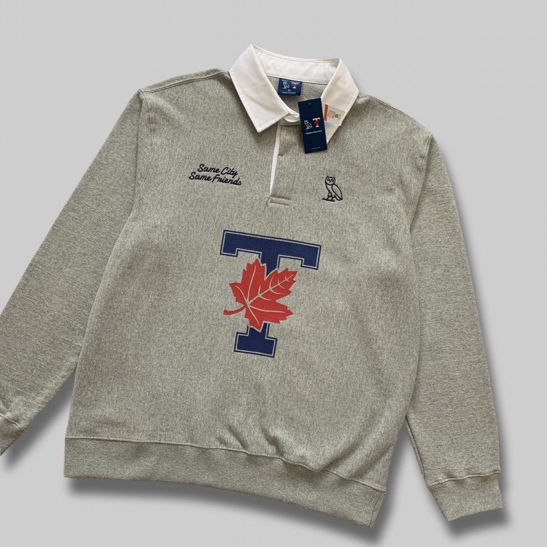 Drake OVO X UofT Rugby Polo - Heather Grey Size US XXL / EU 58 / 5 - 3 Thumbnail