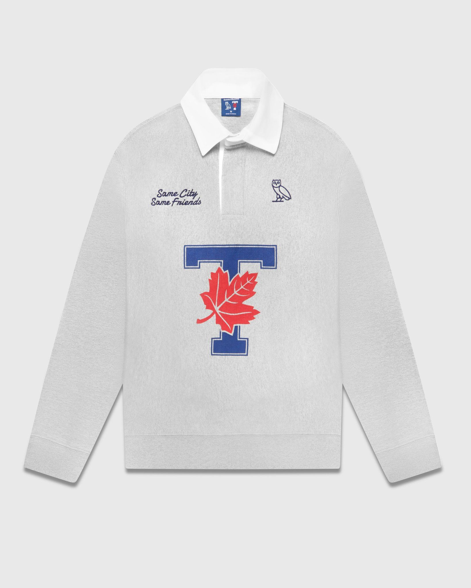 Drake OVO X UofT Rugby Polo - Heather Grey Size US XL / EU 56 / 4 - 5 Thumbnail