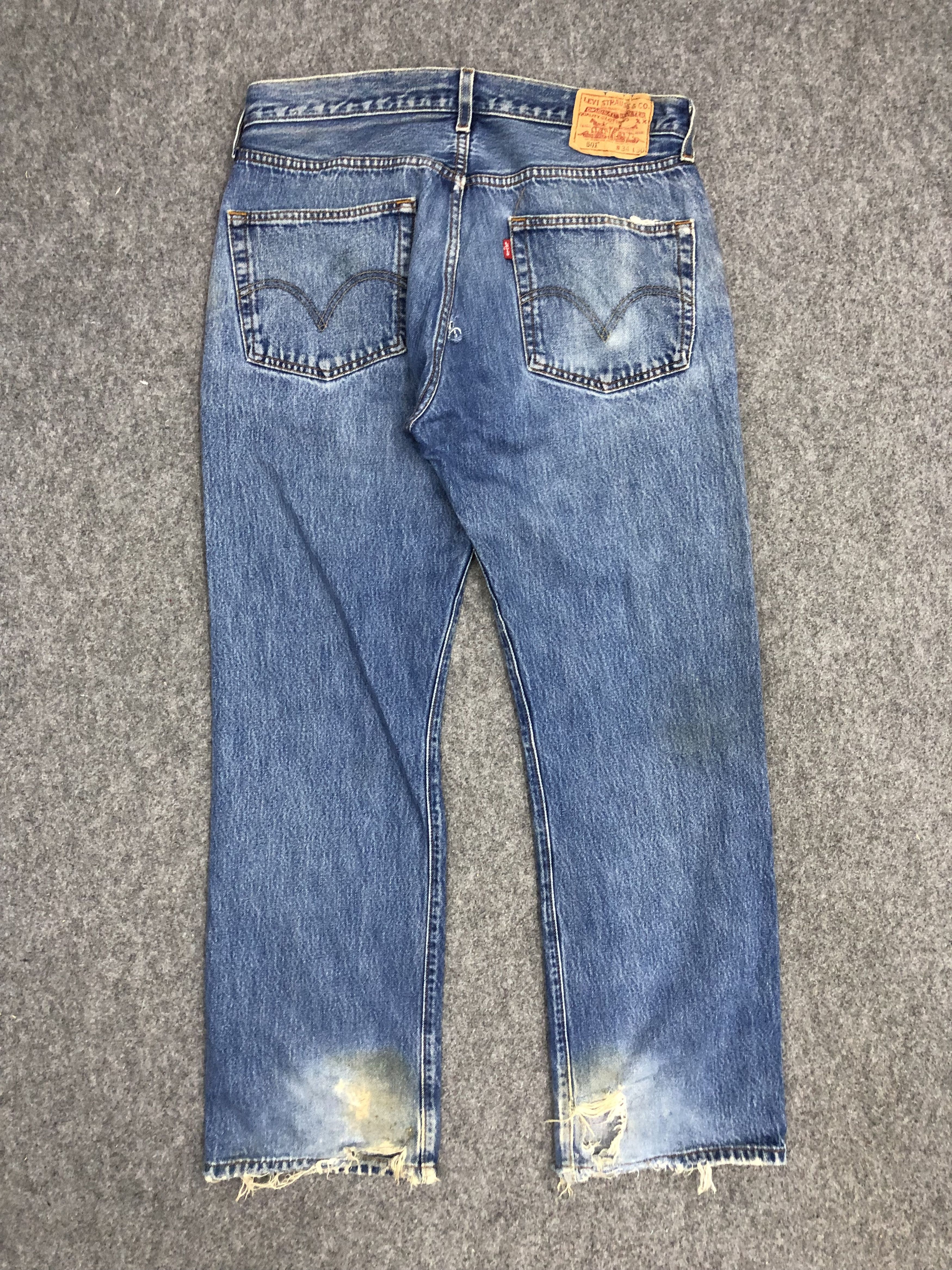 Levi's Vintage 90s Levis 501 Light Wash Jeans DP0980 Size US 33 - 3 Thumbnail