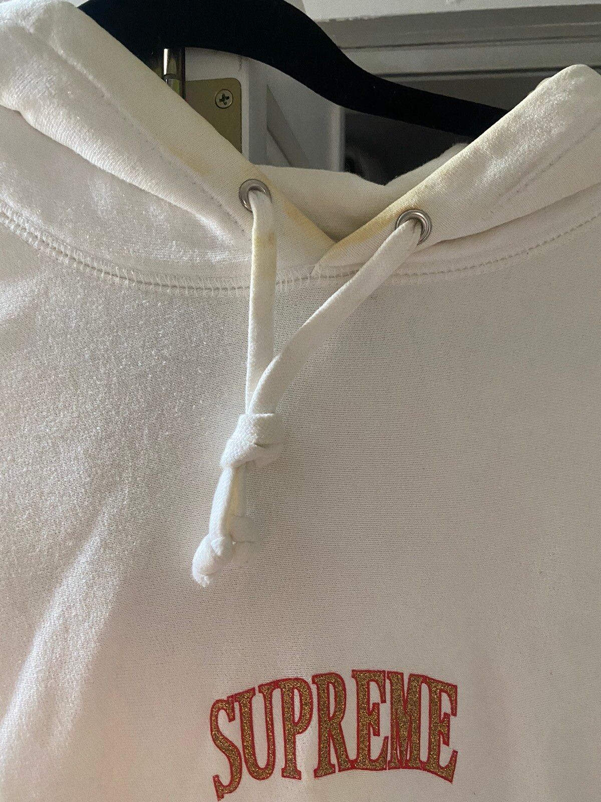Supreme Glitter Arc Hooded Sweatshirt (Heather Grey) SS17