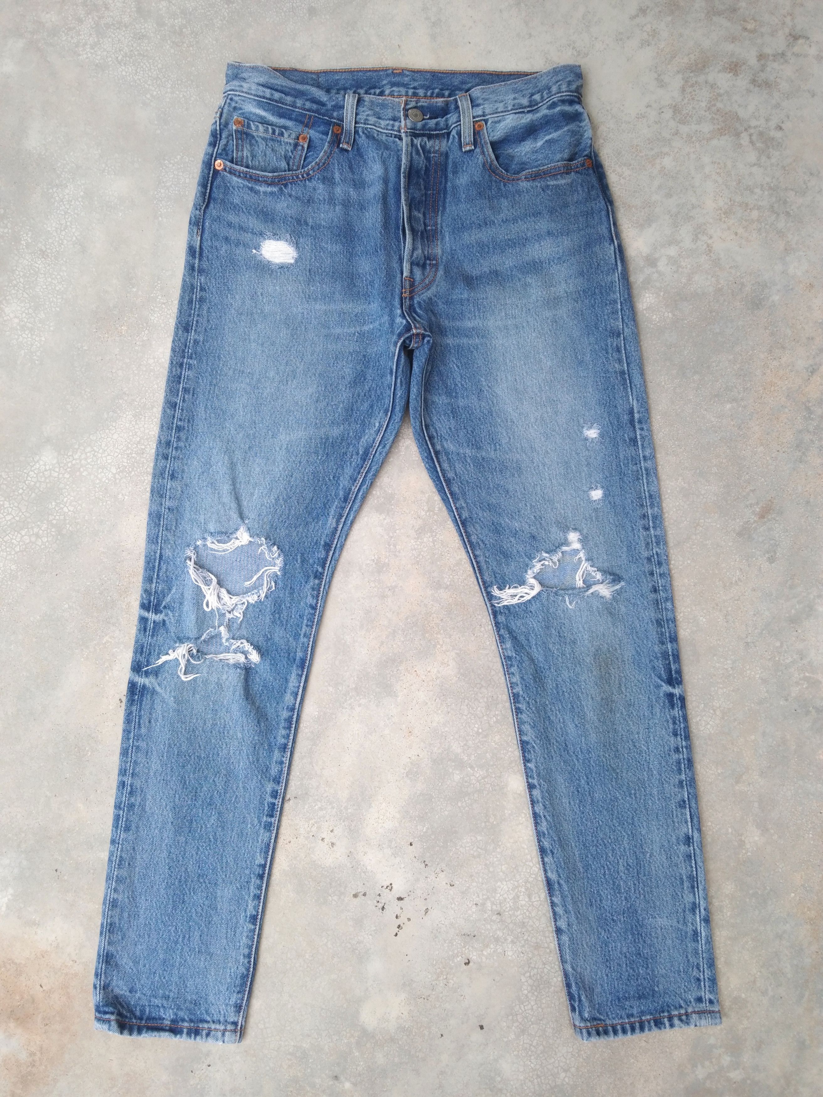 Levi's Vintage Levi's 501 Skinny Distressed Jeans 30x30 Size US 30 / EU 46 - 1 Thumbnail