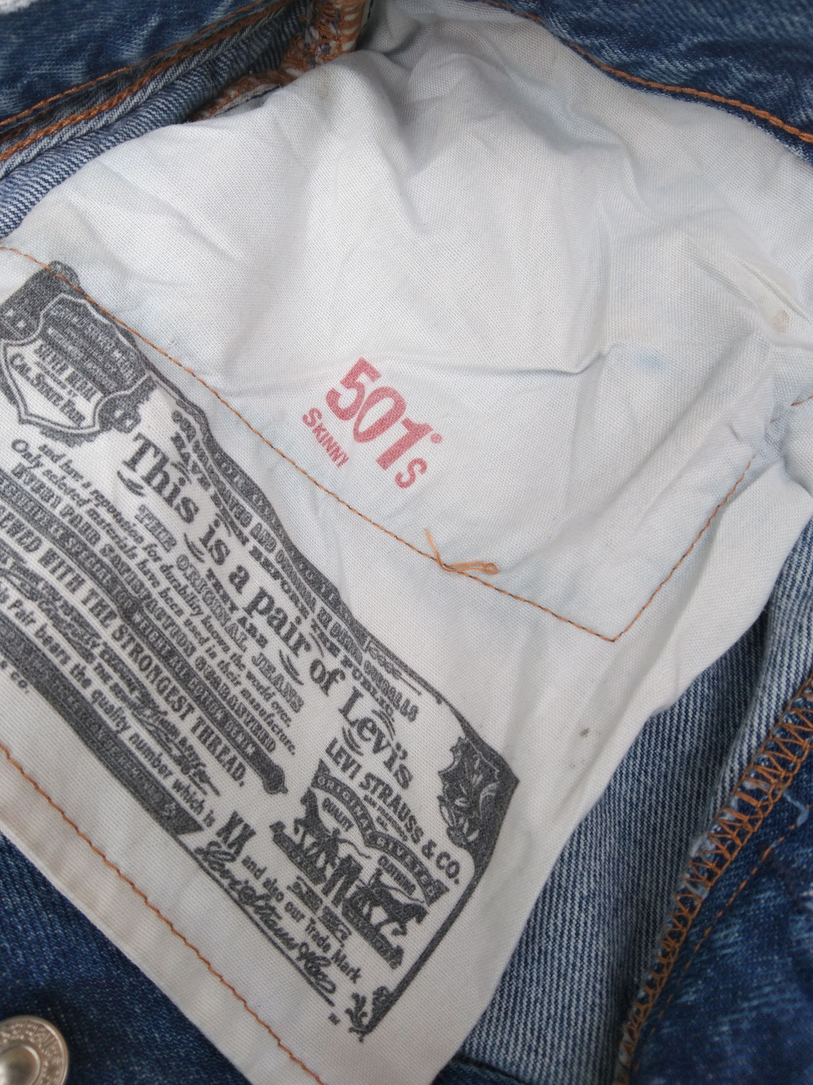 Levi's Vintage Levi's 501 Skinny Distressed Jeans 30x30 Size US 30 / EU 46 - 8 Thumbnail