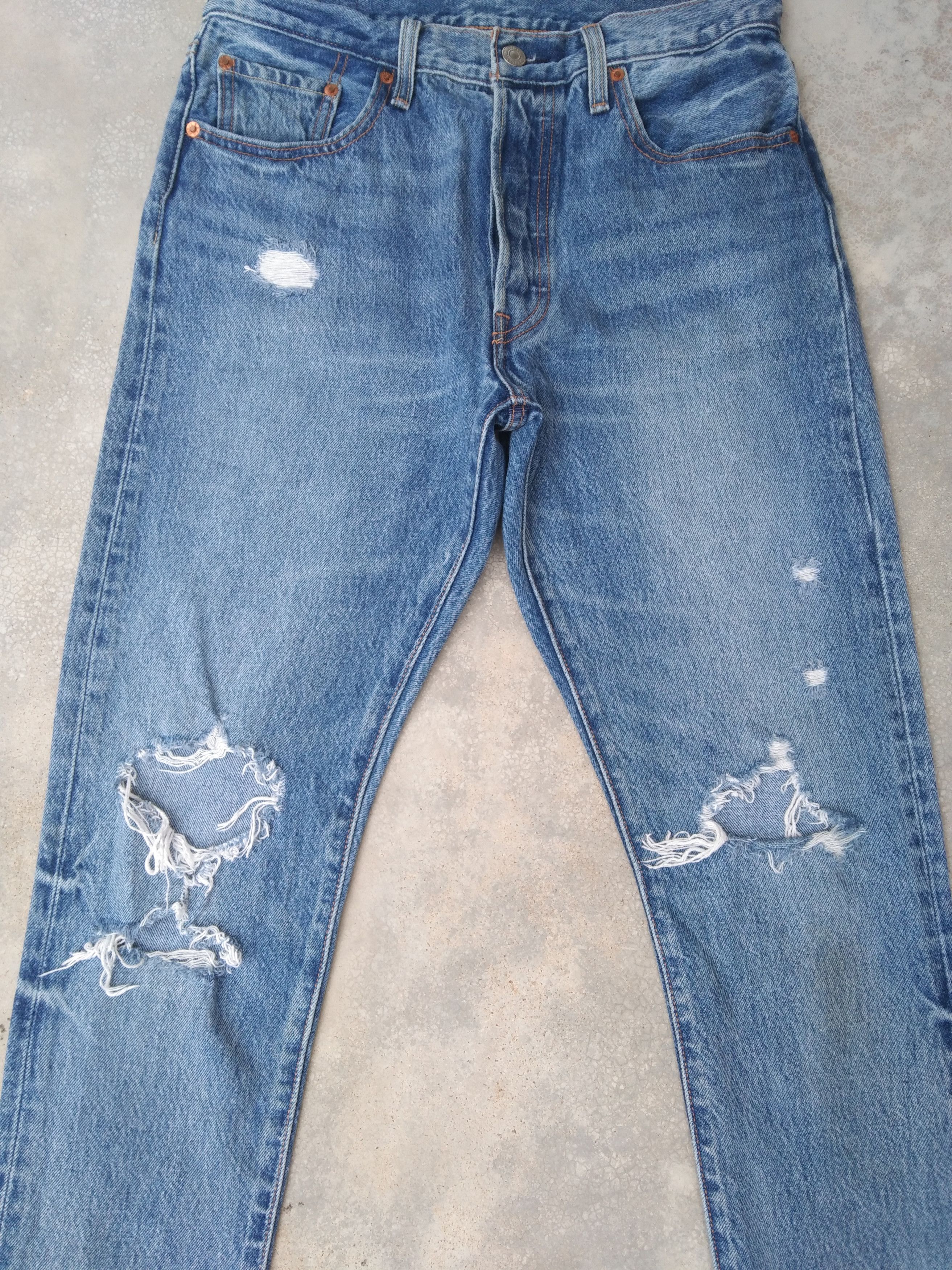 Levi's Vintage Levi's 501 Skinny Distressed Jeans 30x30 Size US 30 / EU 46 - 5 Thumbnail