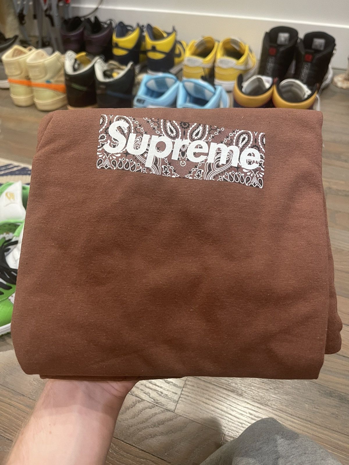 Supreme Fw19 bandana box logo tee brown paisley Travis Scott