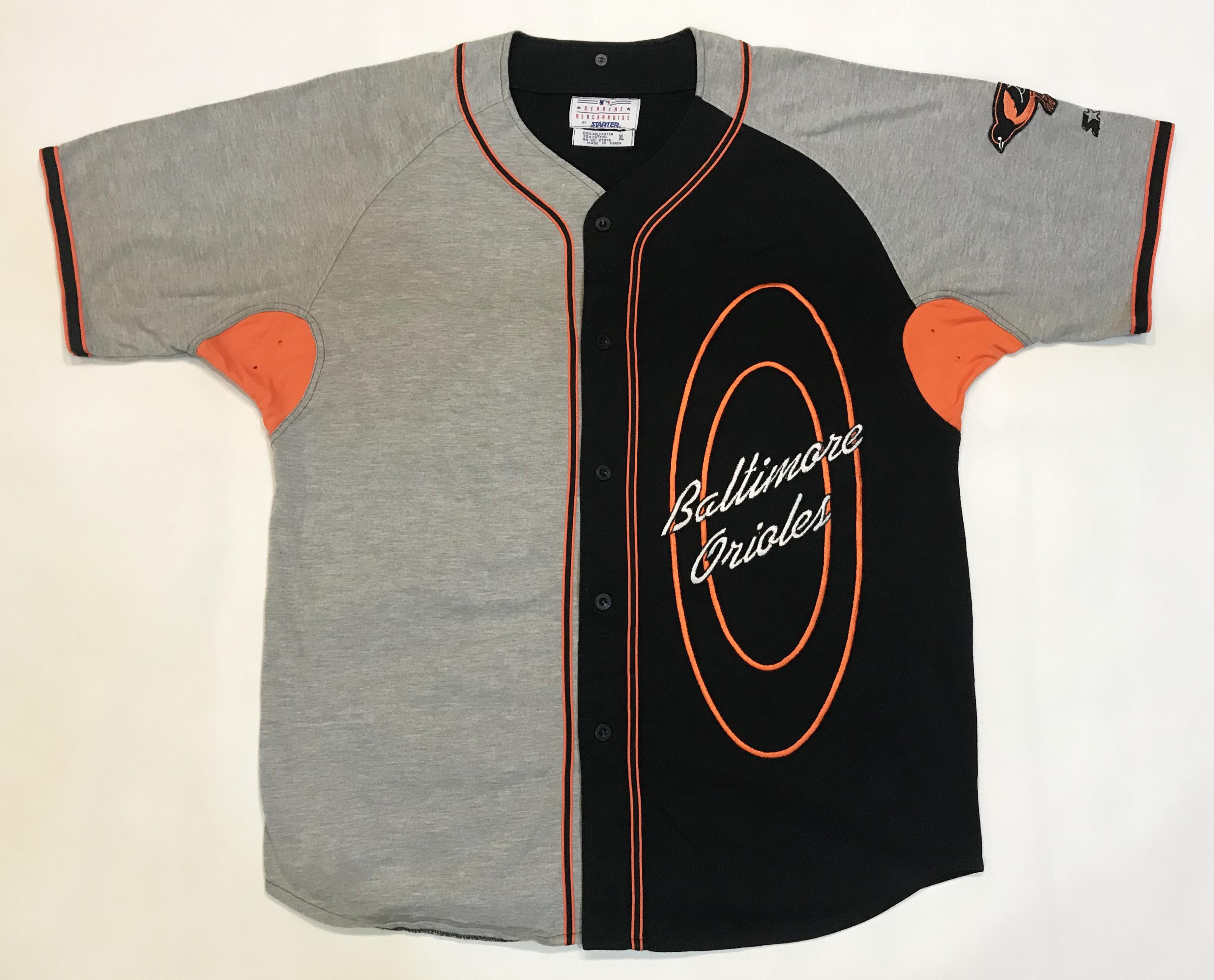 Vintage Baltimore Orioles Pinstripe Jersey Sz M Orange Stripped Starter  Rare