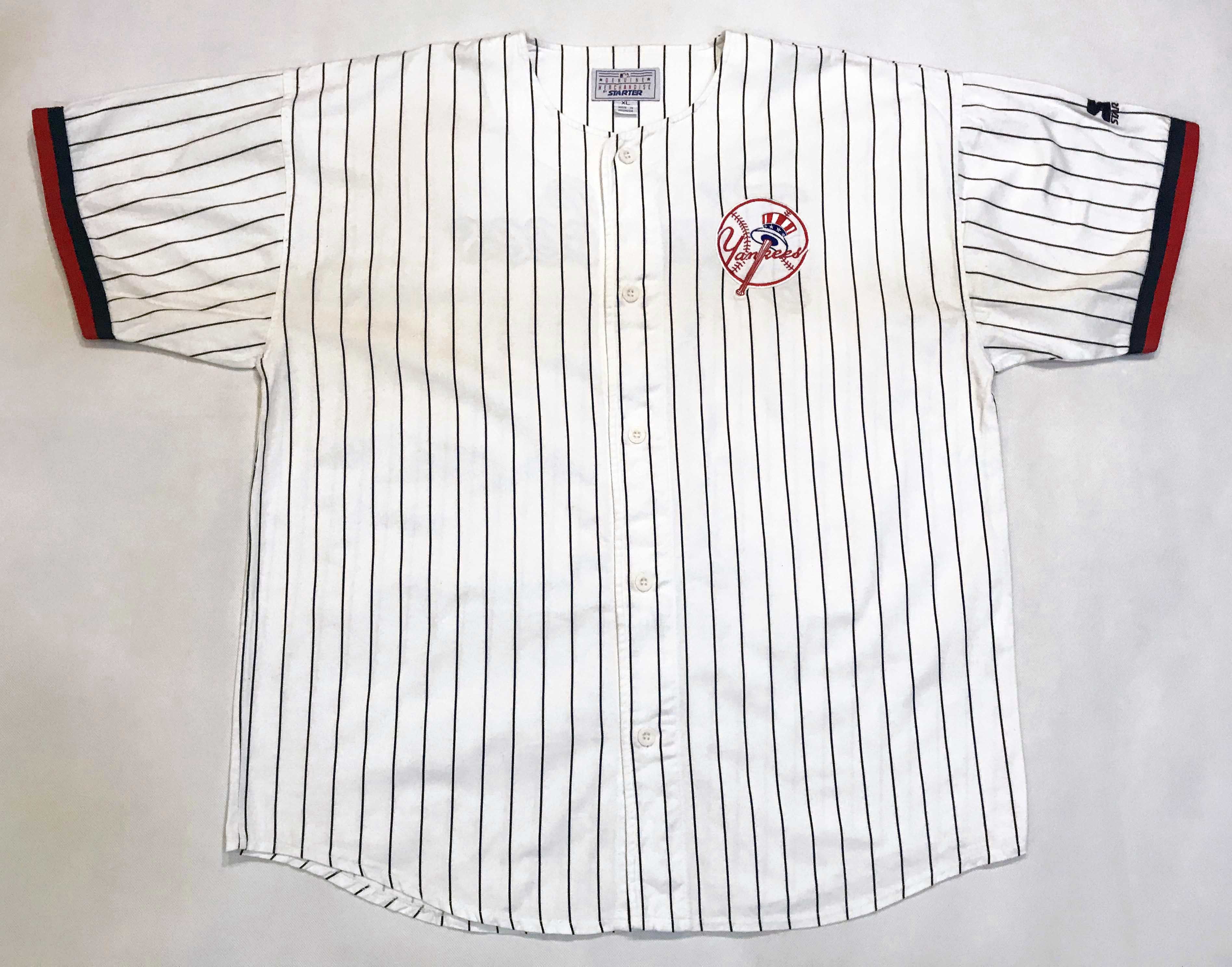 Vintage New York Yankees Starter Pinstripe Jersey Size 2XL 