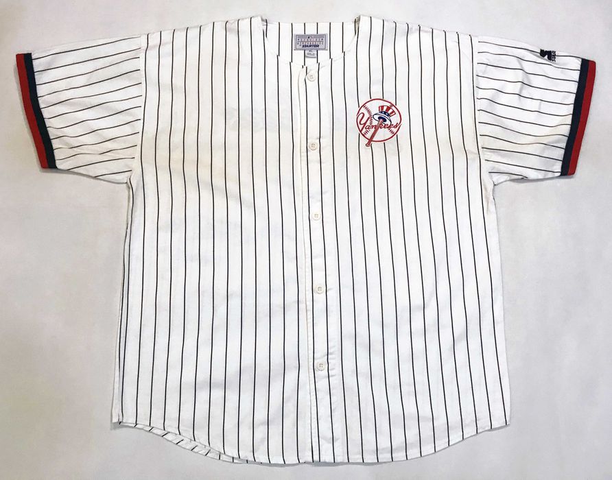 Vintage 90s Starter New York Yankees Striped Baseball Jersey XXL