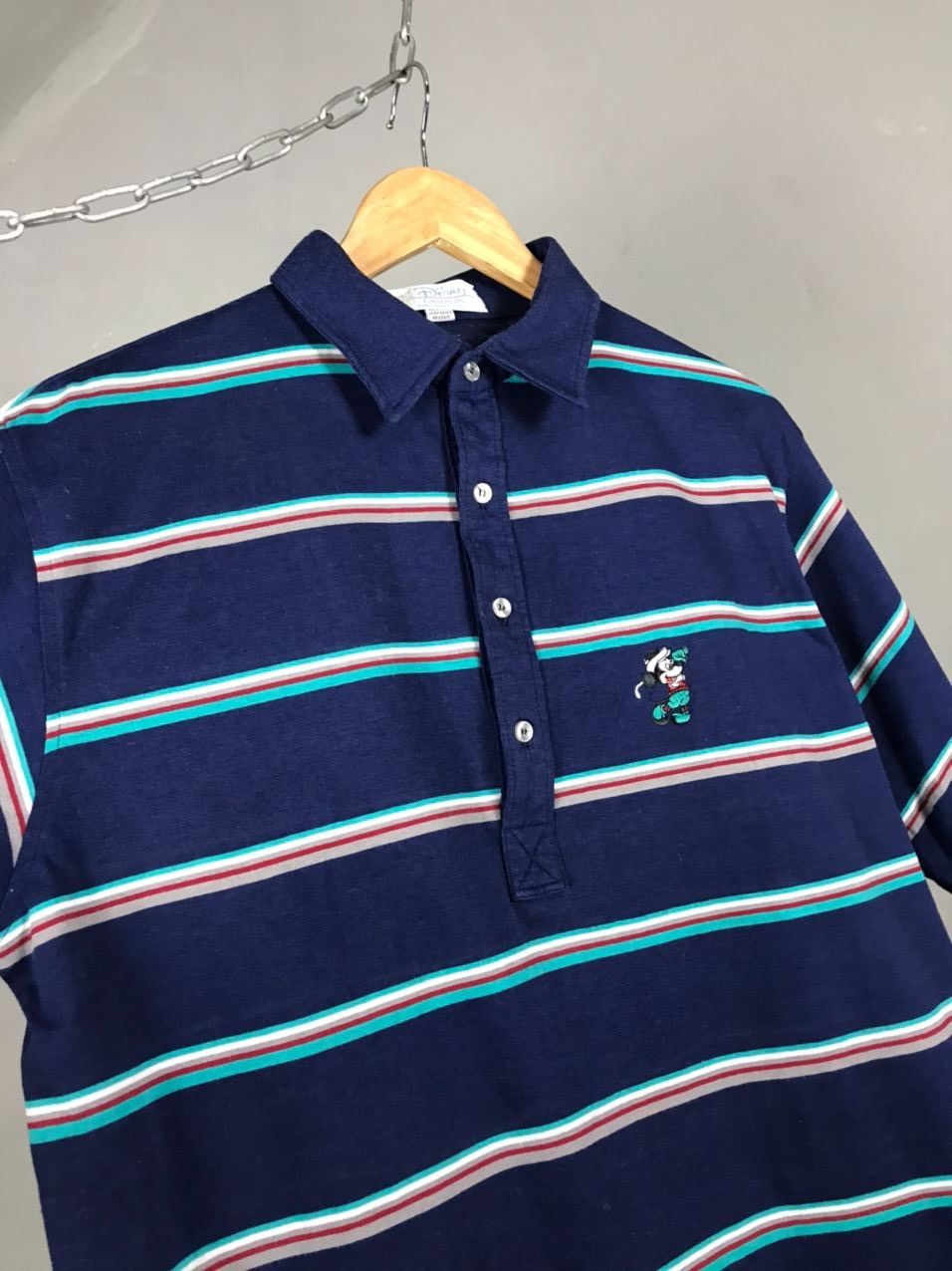 Disney × Vintage Disney Mickey Mouse vintage navy blue polo tee made in USA Size US L / EU 52-54 / 3 - 3 Thumbnail