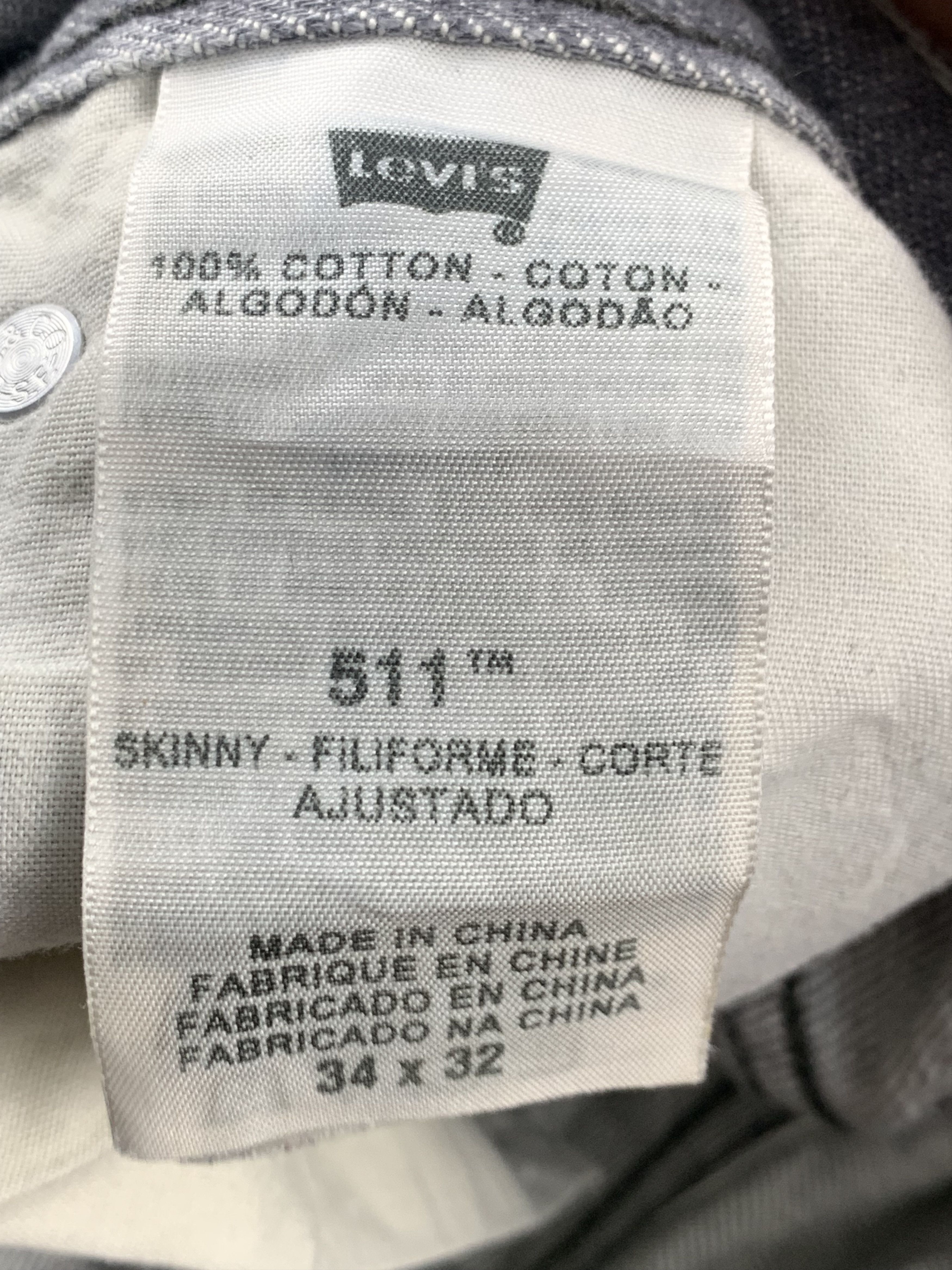 Levi's Vintage Levis 511 Faded Black Jeans DP2078 Size US 33 - 7 Thumbnail