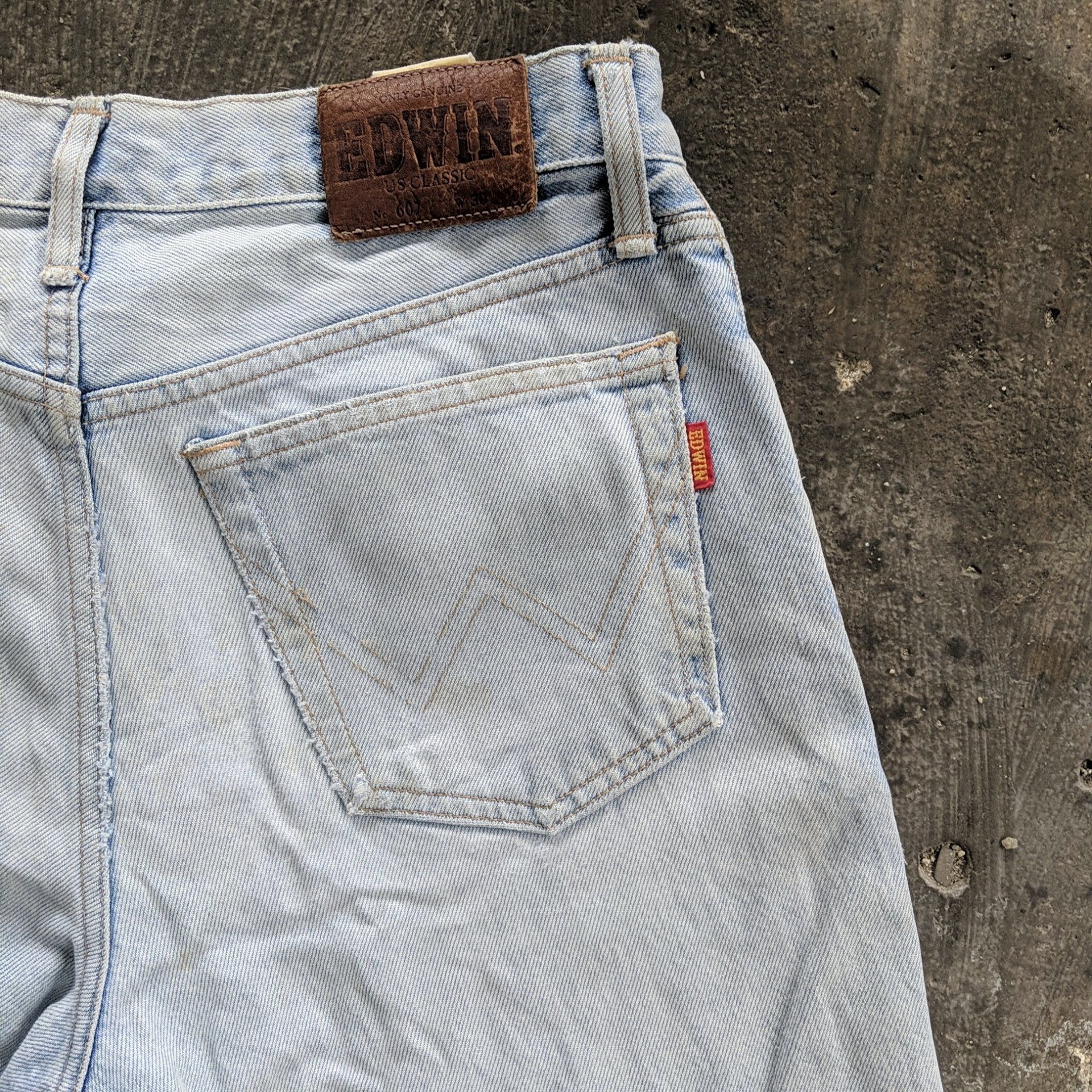 Japanese Brand Vintage Edwin US Distressed Faded Denim Jean Pant W28 Size US 28 / EU 44 - 12 Thumbnail