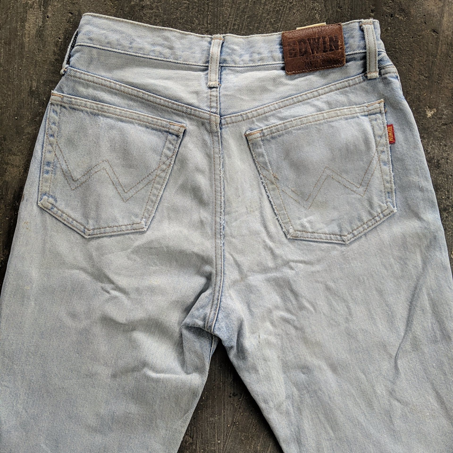 Japanese Brand Vintage Edwin US Distressed Faded Denim Jean Pant W28 Size US 28 / EU 44 - 10 Thumbnail