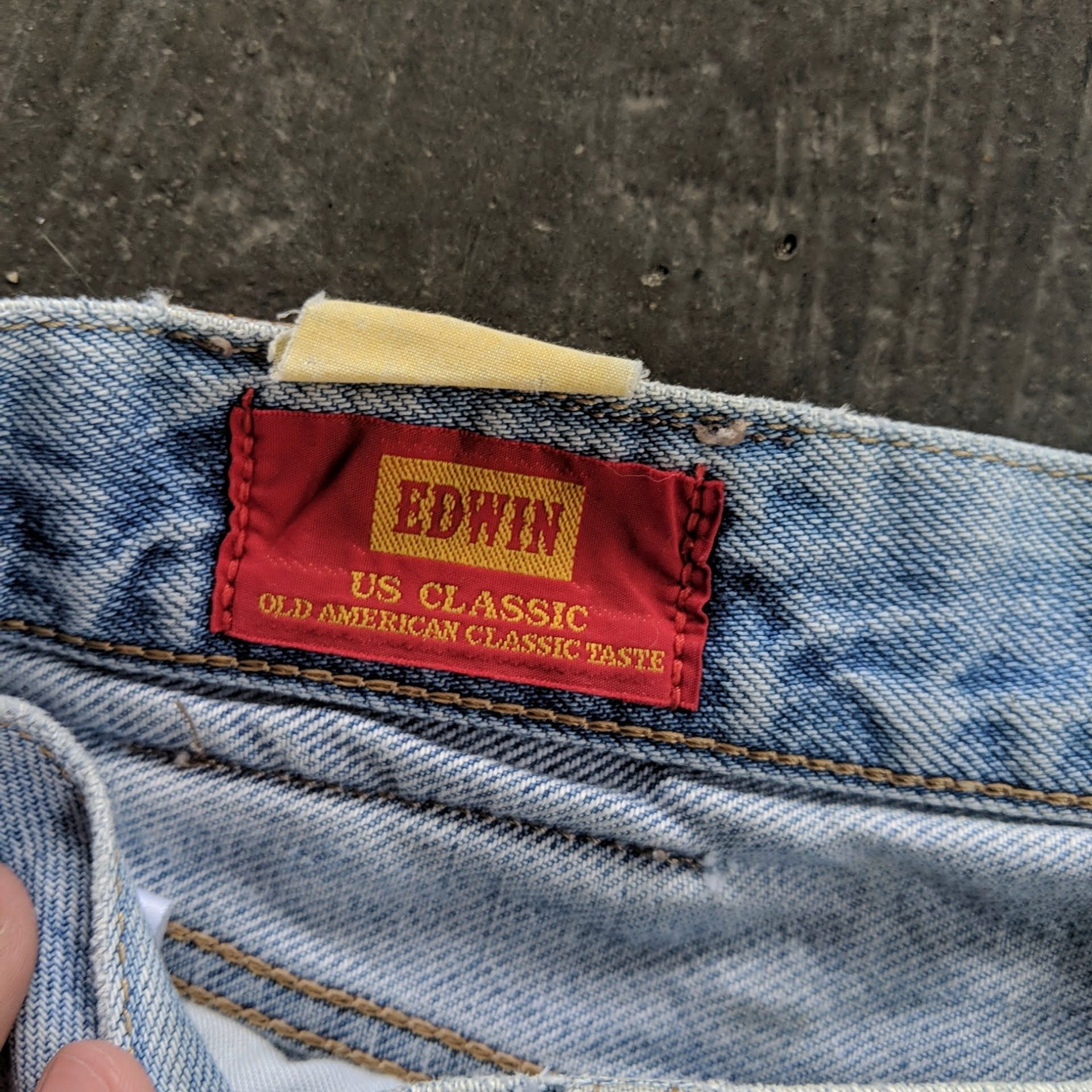 Japanese Brand Vintage Edwin US Distressed Faded Denim Jean Pant W28 Size US 28 / EU 44 - 6 Thumbnail