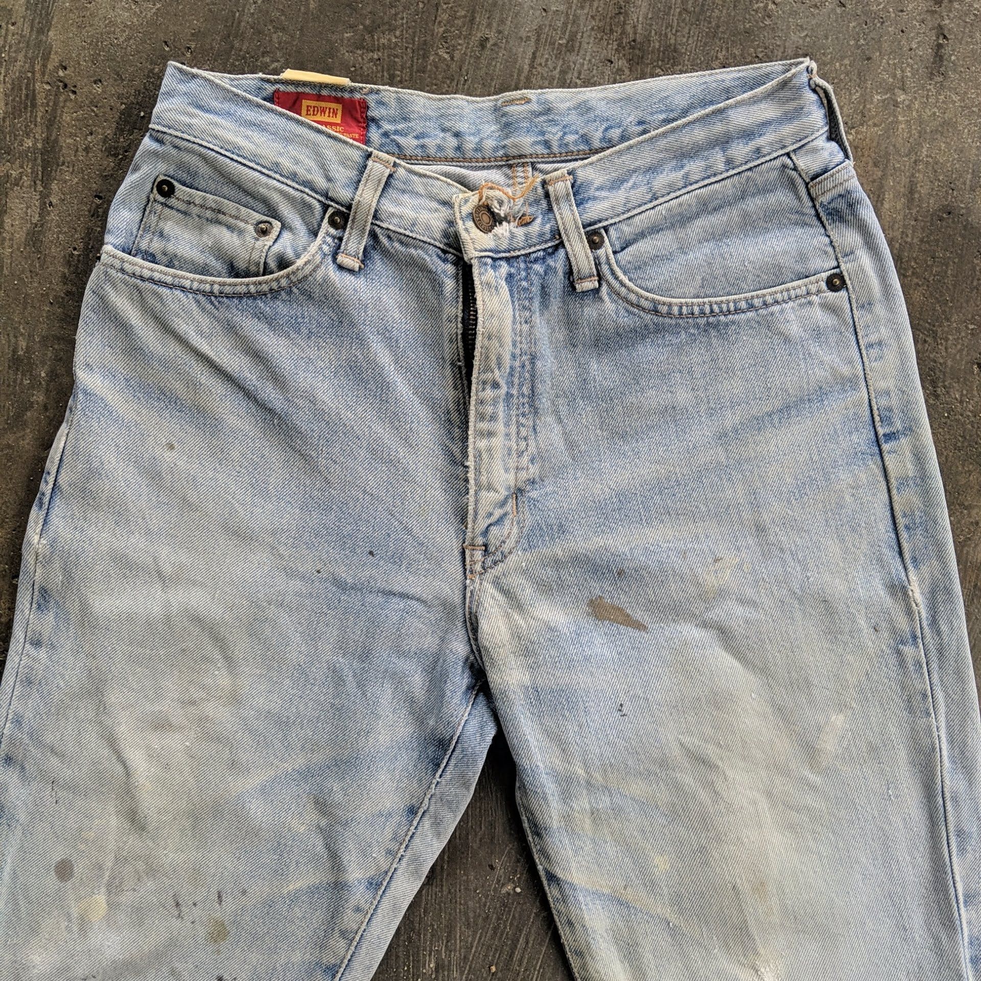Japanese Brand Vintage Edwin US Distressed Faded Denim Jean Pant W28 Size US 28 / EU 44 - 2 Thumbnail