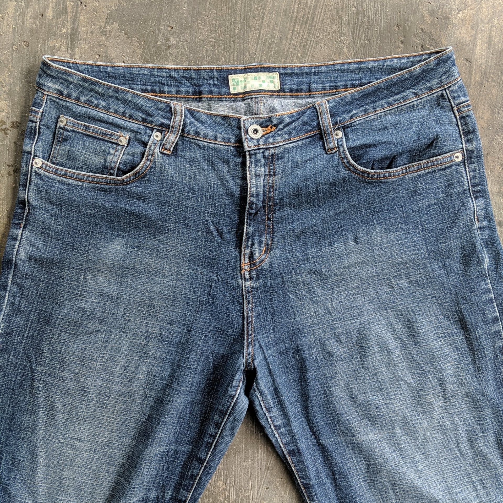 Japanese Brand Vintage Jinnee Flare Boot Cut Faded Denim Jeans Pants W37 Size US 37 - 3 Thumbnail