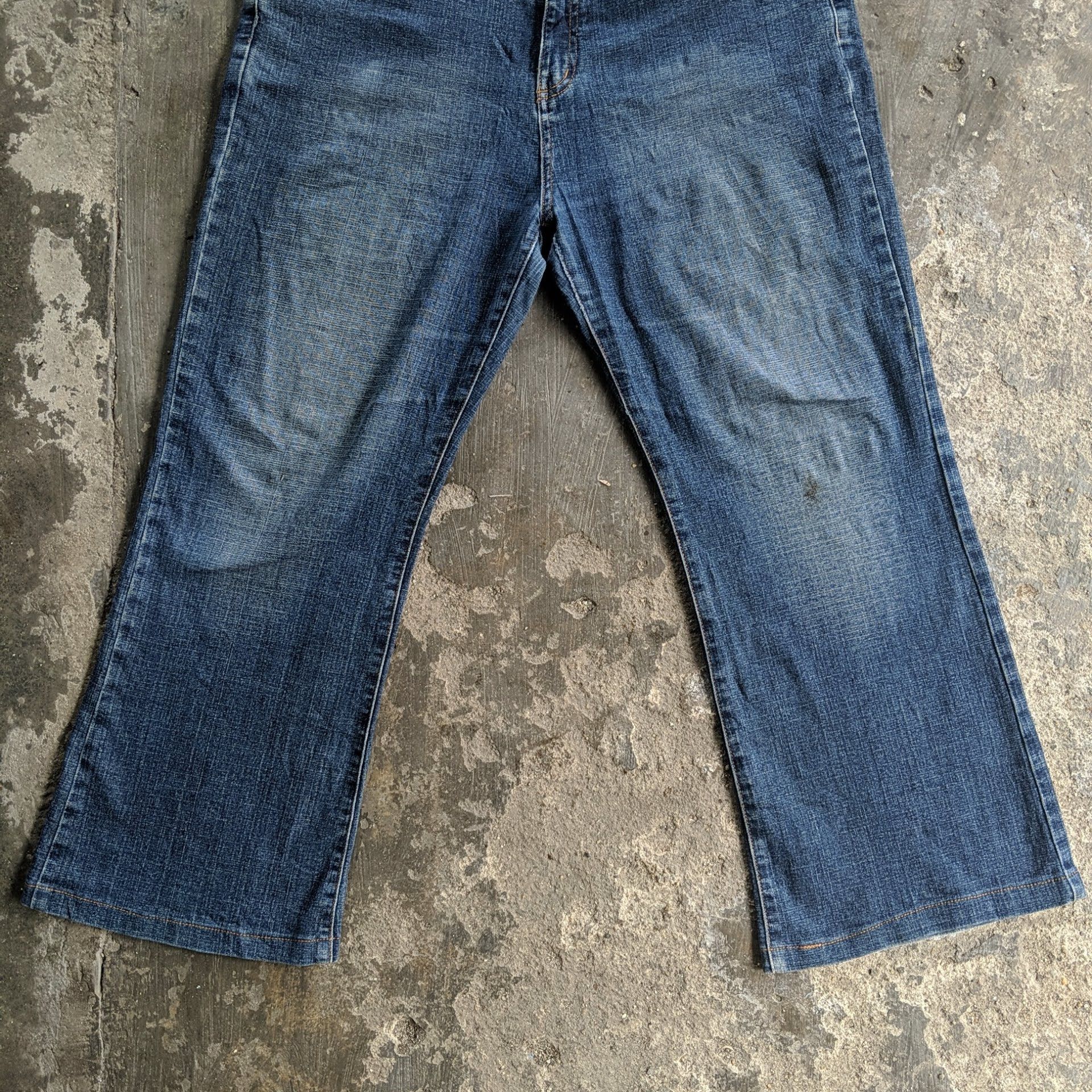 Japanese Brand Vintage Jinnee Flare Boot Cut Faded Denim Jeans Pants W37 Size US 37 - 8 Thumbnail