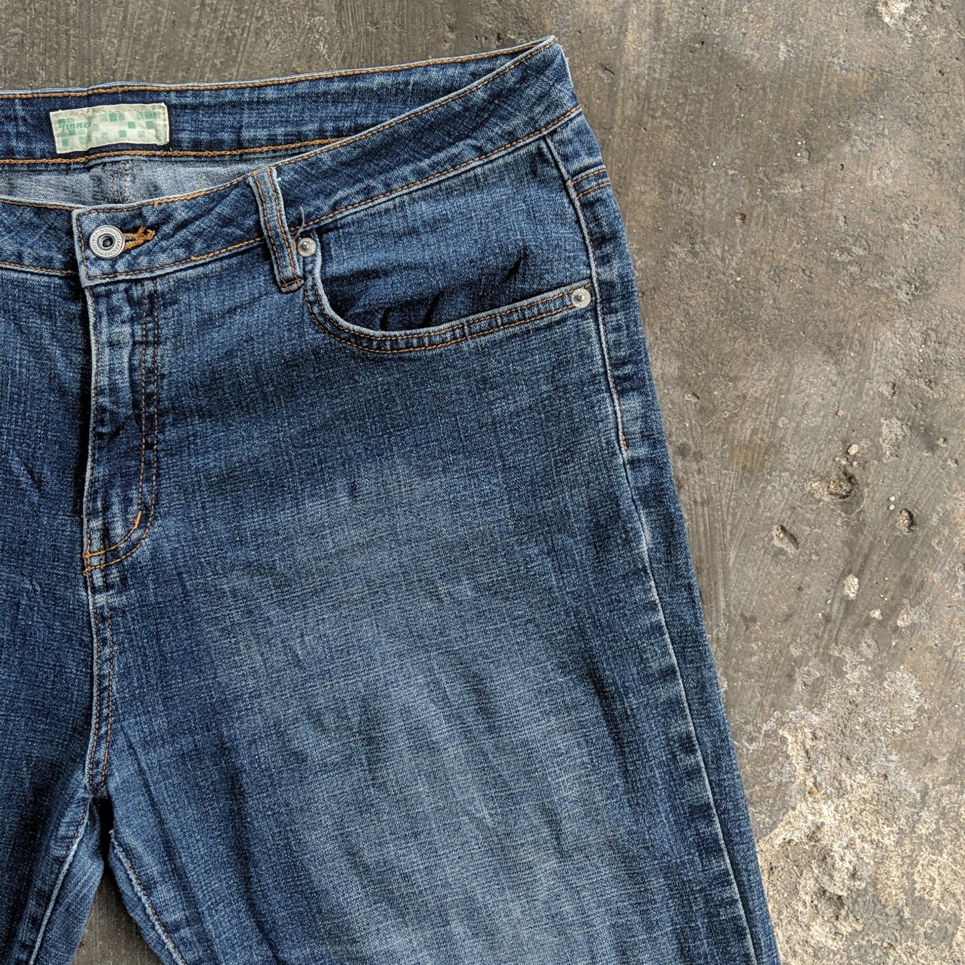 Japanese Brand Vintage Jinnee Flare Boot Cut Faded Denim Jeans Pants W37 Size US 37 - 7 Thumbnail