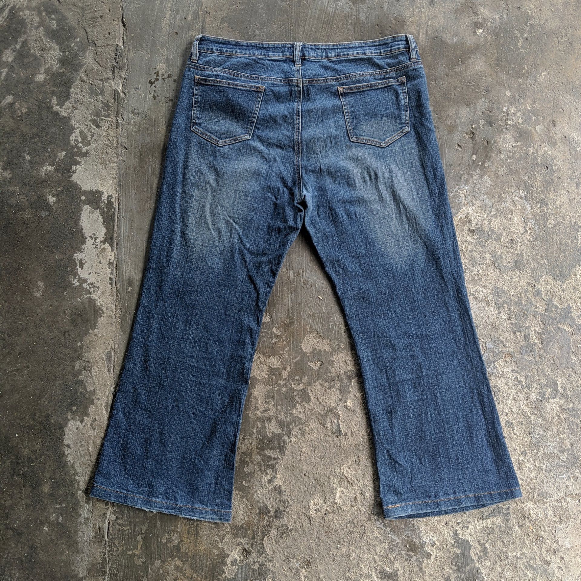 Japanese Brand Vintage Jinnee Flare Boot Cut Faded Denim Jeans Pants W37 Size US 37 - 2 Thumbnail