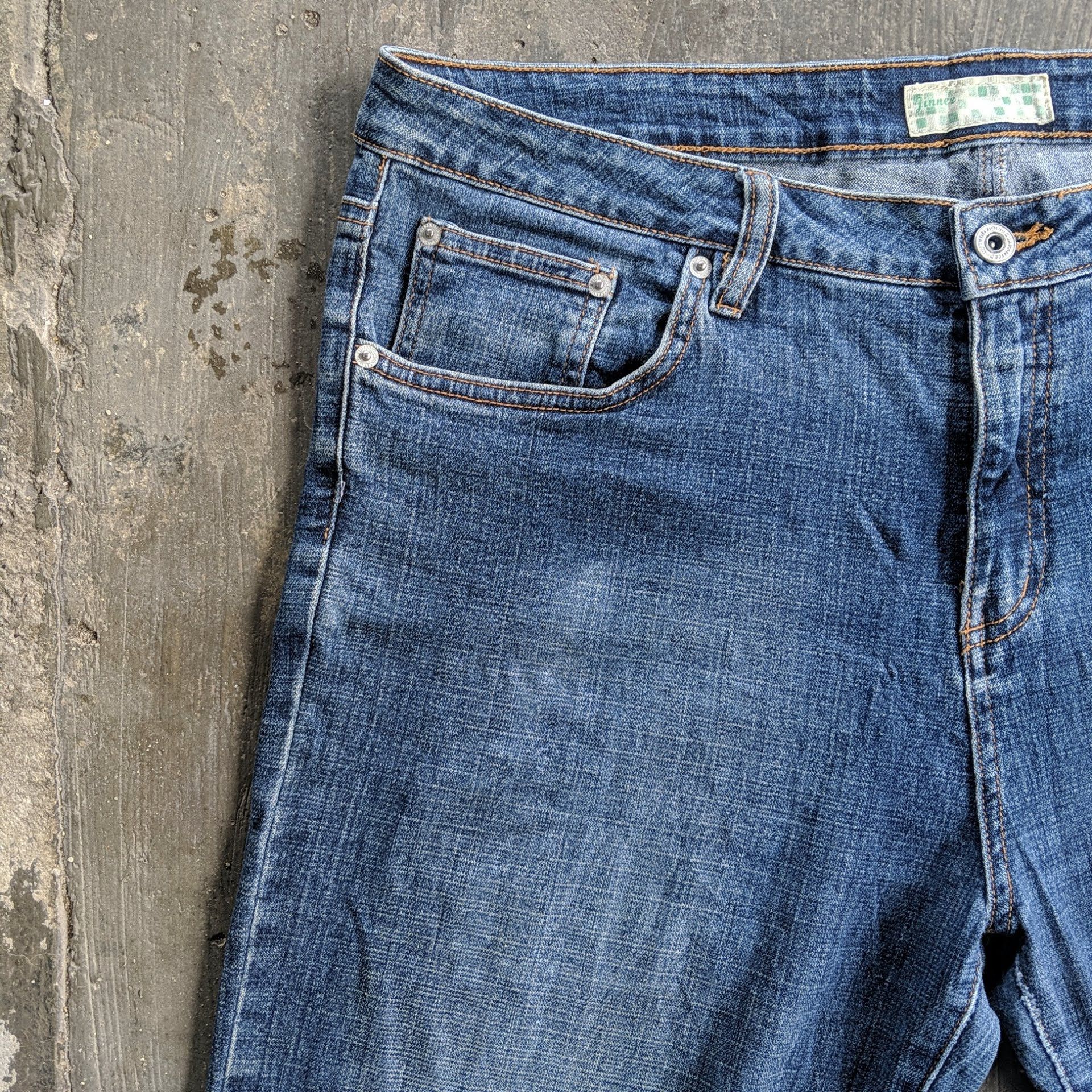 Japanese Brand Vintage Jinnee Flare Boot Cut Faded Denim Jeans Pants W37 Size US 37 - 6 Thumbnail