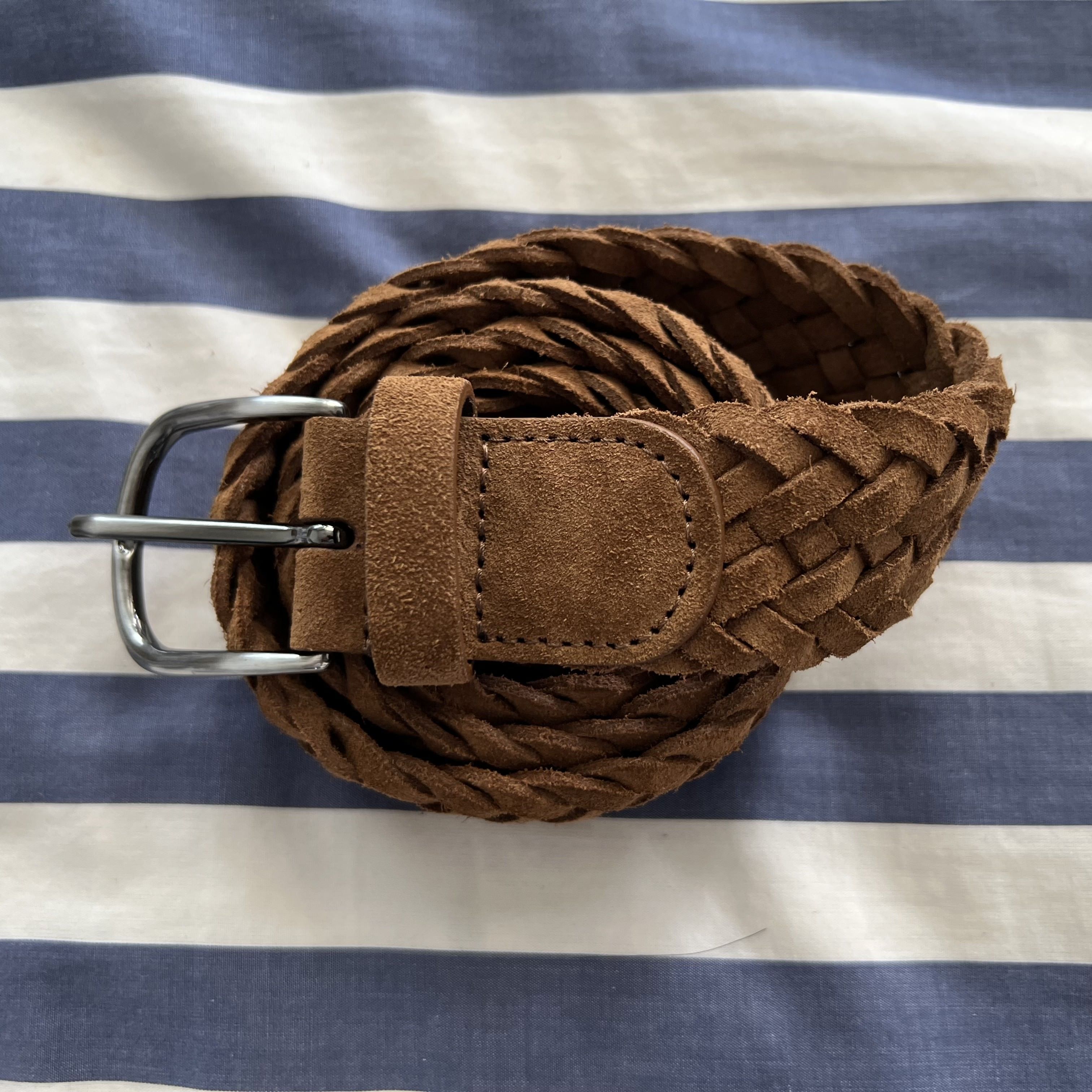 Andersons ANDERSON'S BROWN SUEDE WOVEN BELT | Grailed