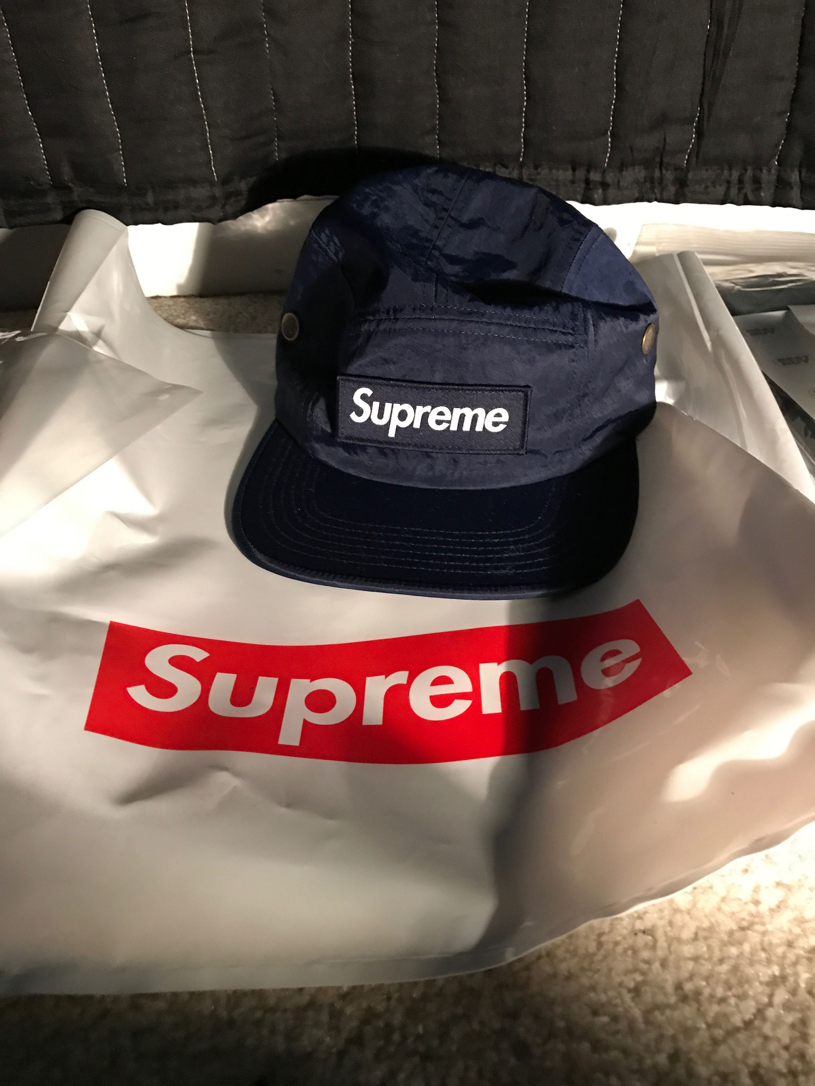 Supreme Supreme Washed Nylon Camp Cap (Navy) | Grailed