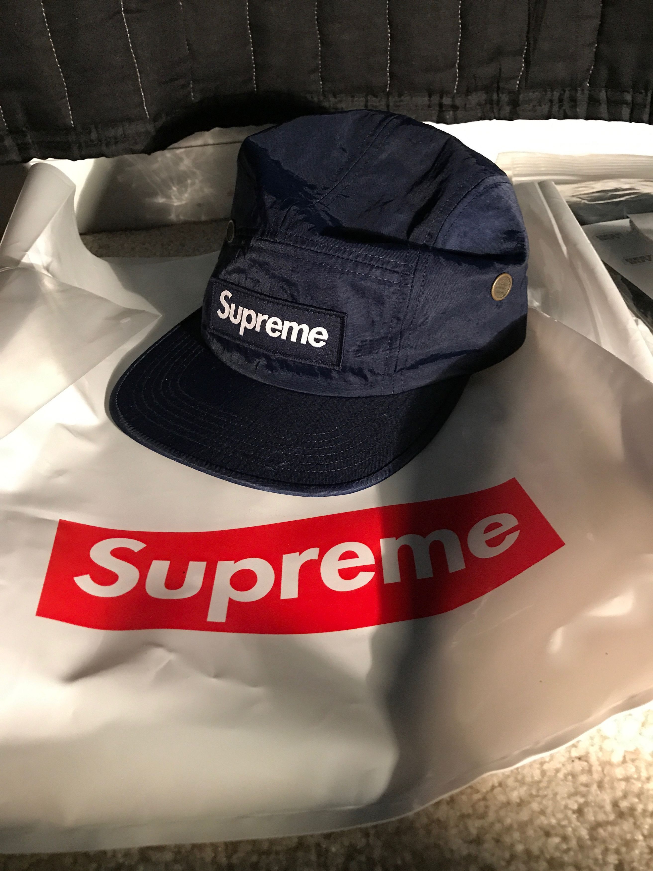 Supreme Supreme Washed Nylon Camp Cap (Navy) | Grailed