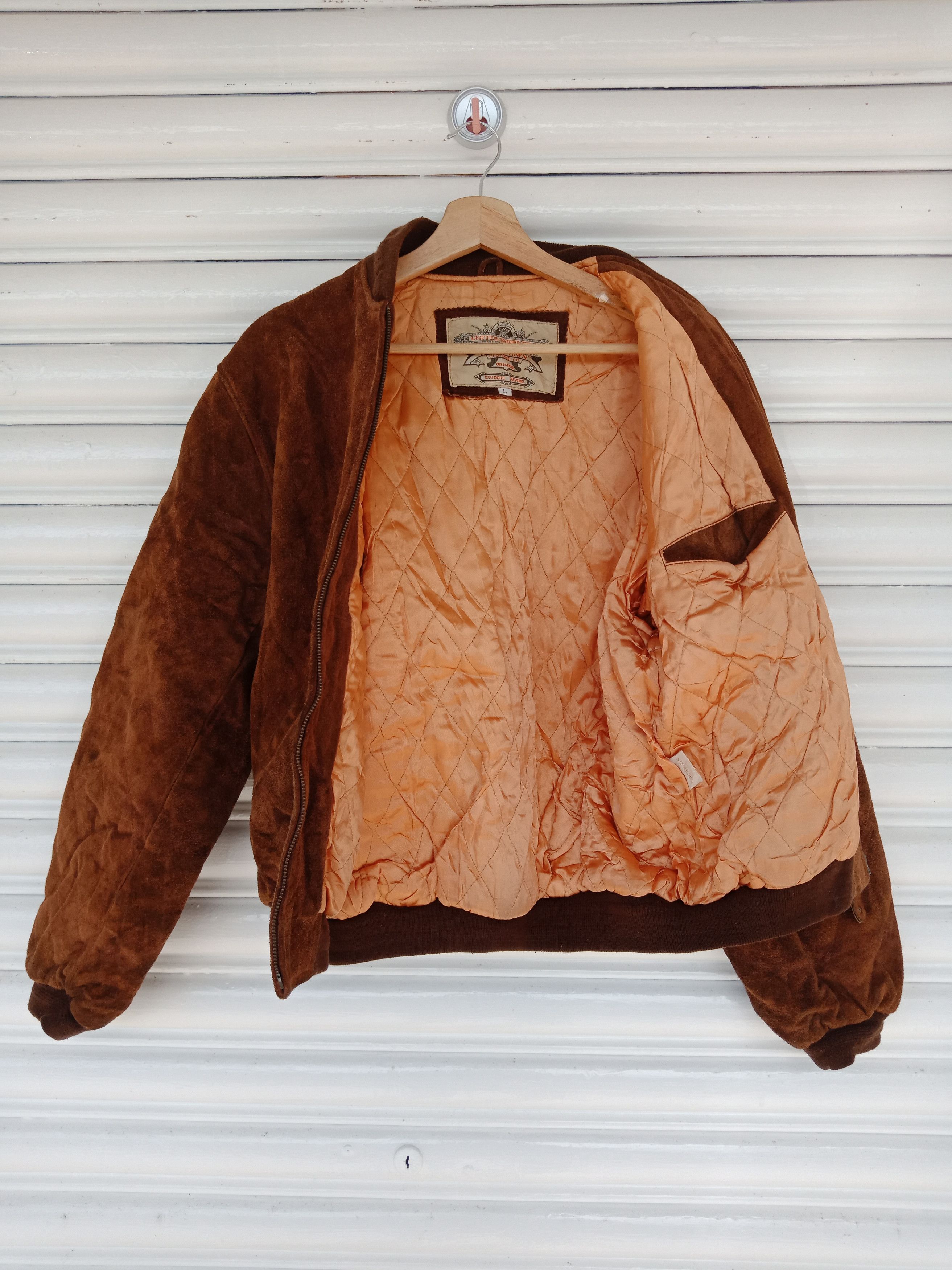 Genuine Leather Leathercraft United Worker Suede Brown Bomber Size US L / EU 52-54 / 3 - 3 Thumbnail