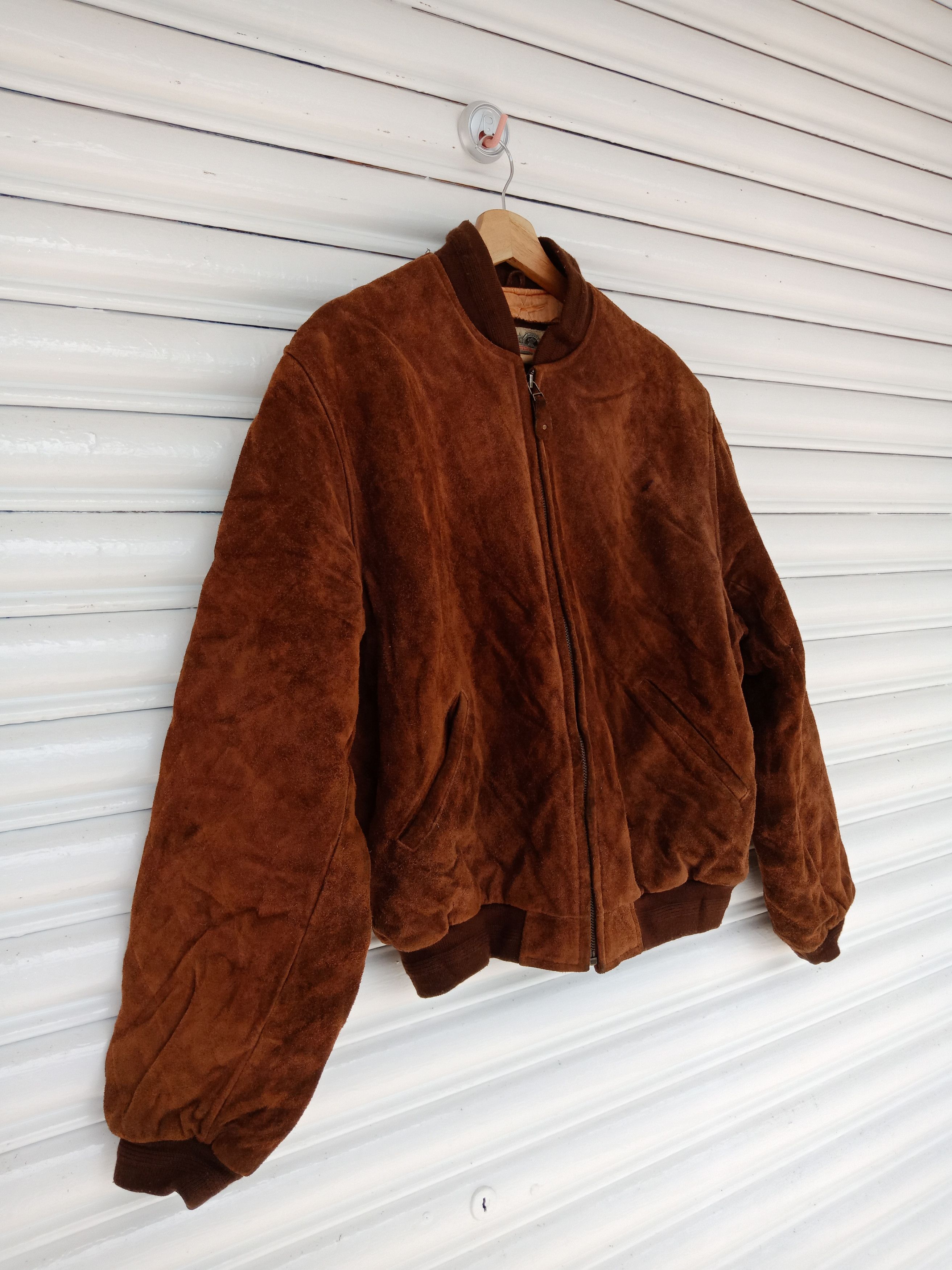 Genuine Leather Leathercraft United Worker Suede Brown Bomber Size US L / EU 52-54 / 3 - 5 Thumbnail