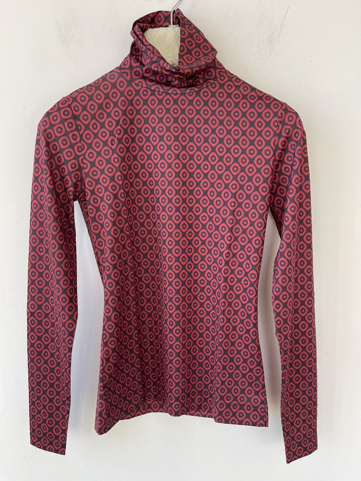 Printed Stretch Turtleneck T-Shirt