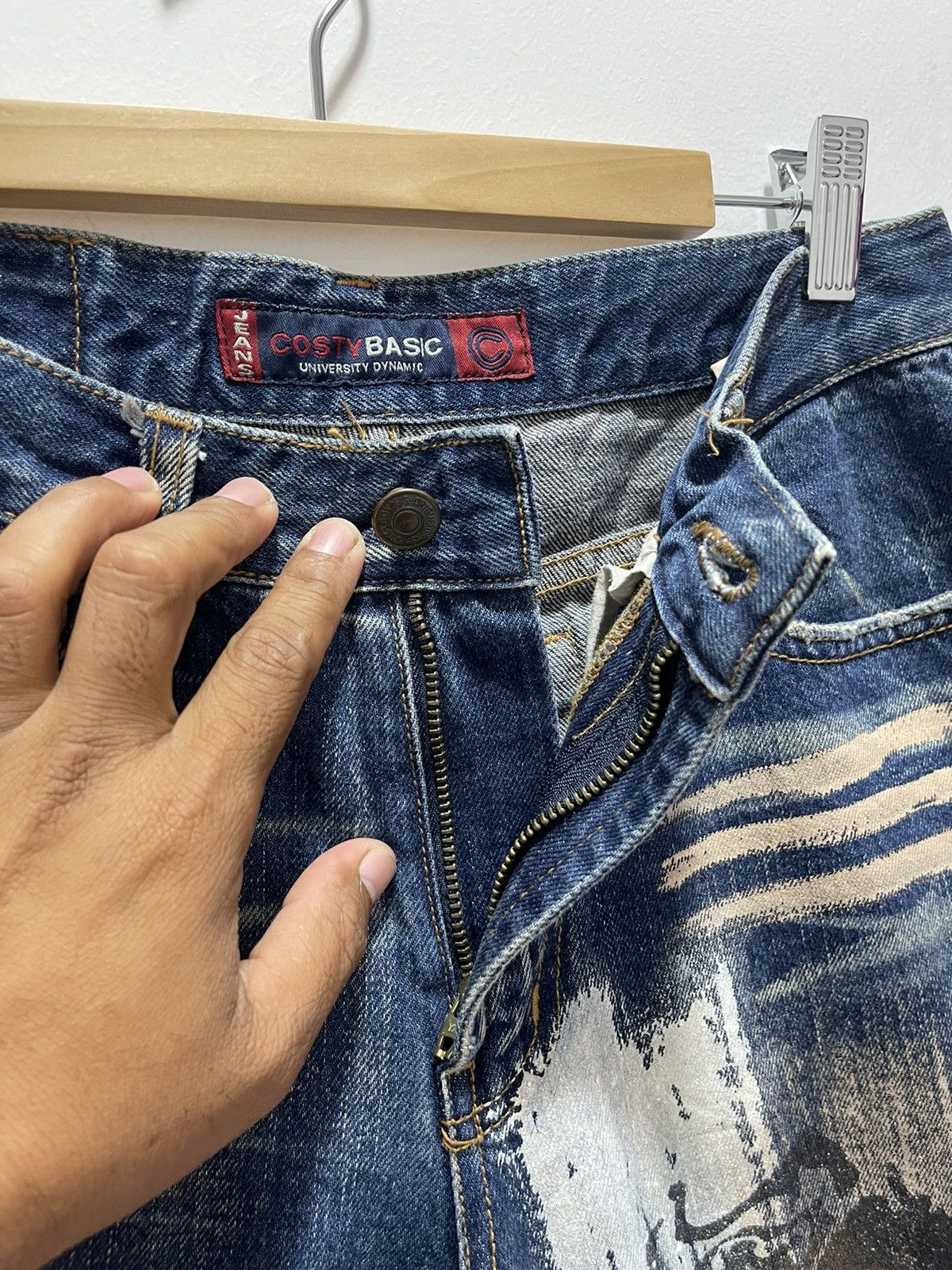 Japanese Brand × Vintage DISTRESSED COSTY RIPPED JIMM HENDRIX PRINTED ART DENIM JEANS Size US 28 / EU 44 - 8 Thumbnail