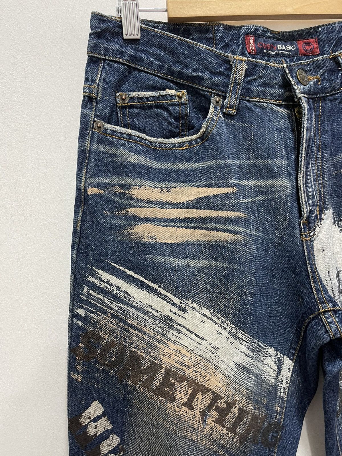 Japanese Brand × Vintage DISTRESSED COSTY RIPPED JIMM HENDRIX PRINTED ART DENIM JEANS Size US 28 / EU 44 - 3 Thumbnail