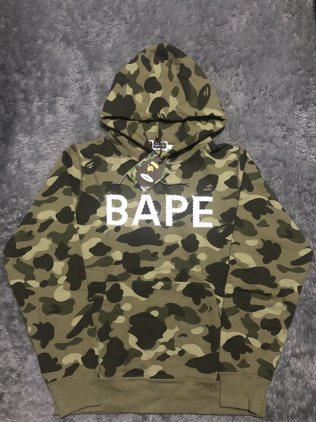 Bape [NEW] Bape swarovski spellout camo hoodie | Grailed