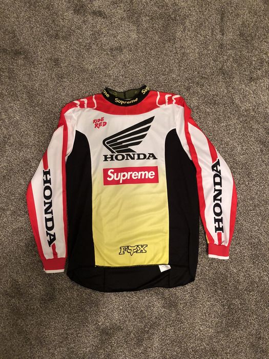 Supreme honda fox racing best sale moto jersey top red