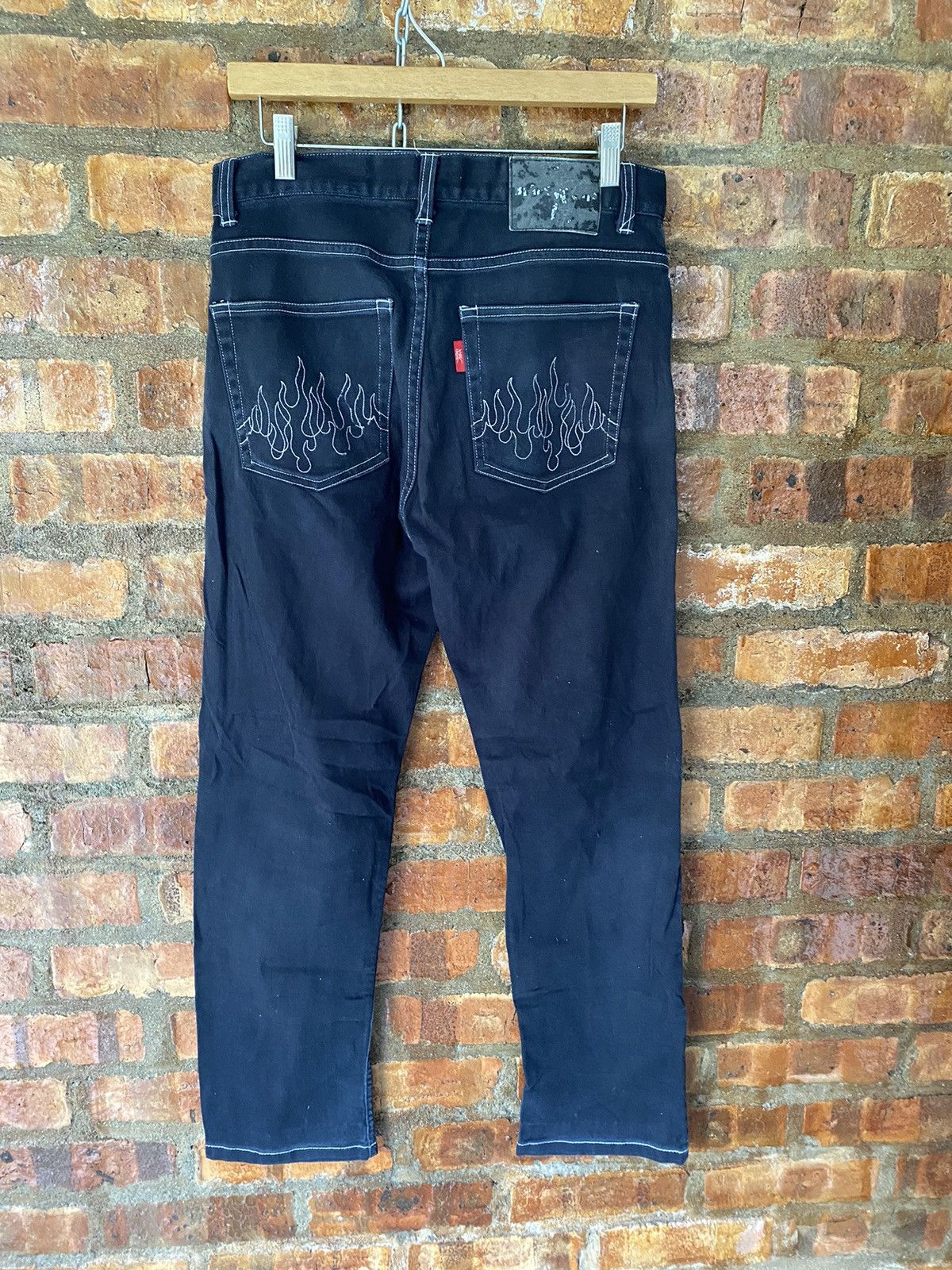 Stussy 90s HUG PINK DRAGON Cream Soda Japan fire Flame Pants Size US 30 / EU 46 - 3 Thumbnail