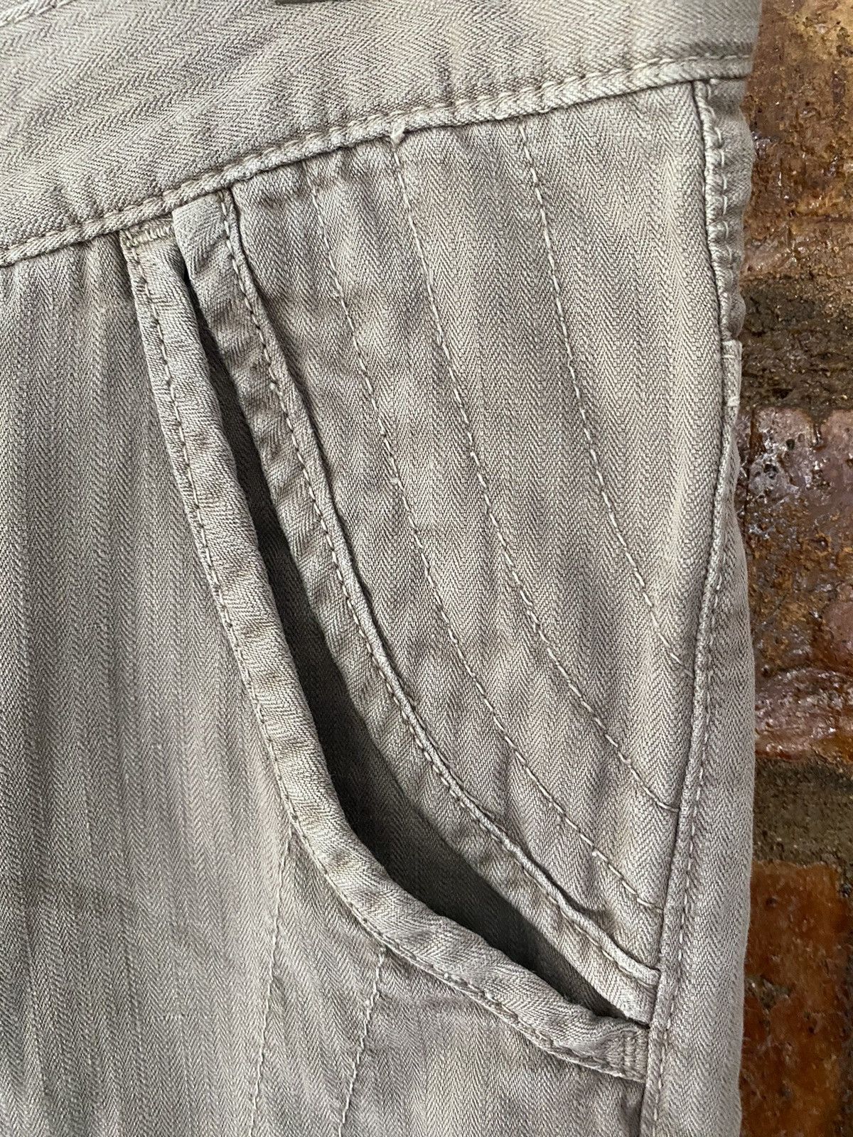 Beauty Beast 90s SLOW GUN Japan Rider Crop Mix linen pants Size US 31 - 6 Thumbnail