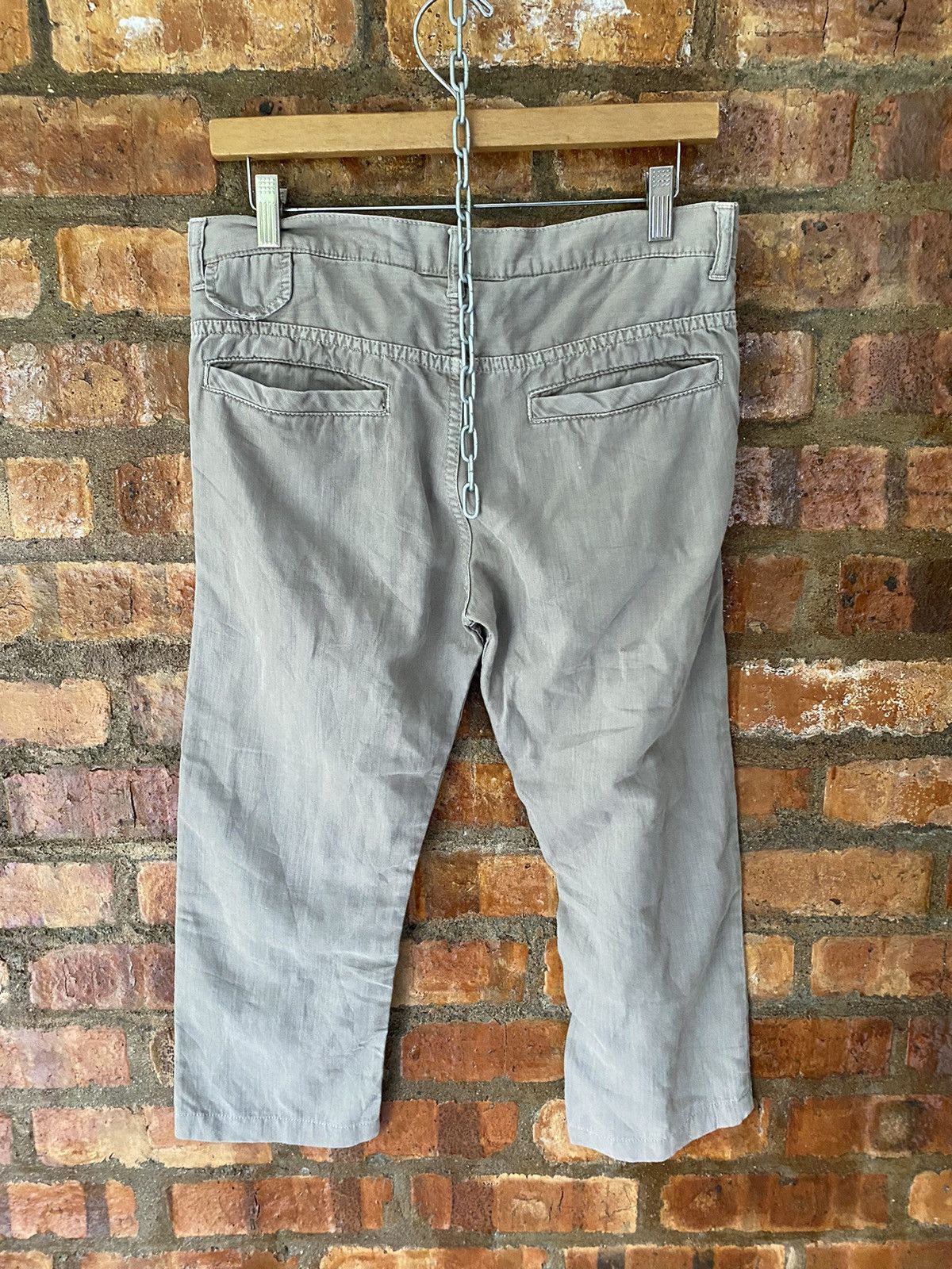 Beauty Beast 90s SLOW GUN Japan Rider Crop Mix linen pants Size US 31 - 10 Thumbnail