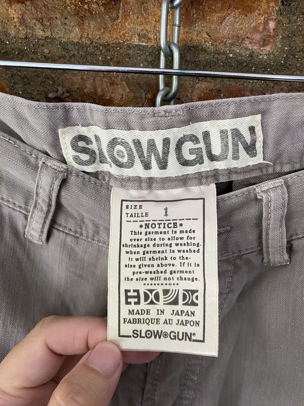 Beauty Beast 90s SLOW GUN Japan Rider Crop Mix linen pants Size US 31 - 12 Thumbnail